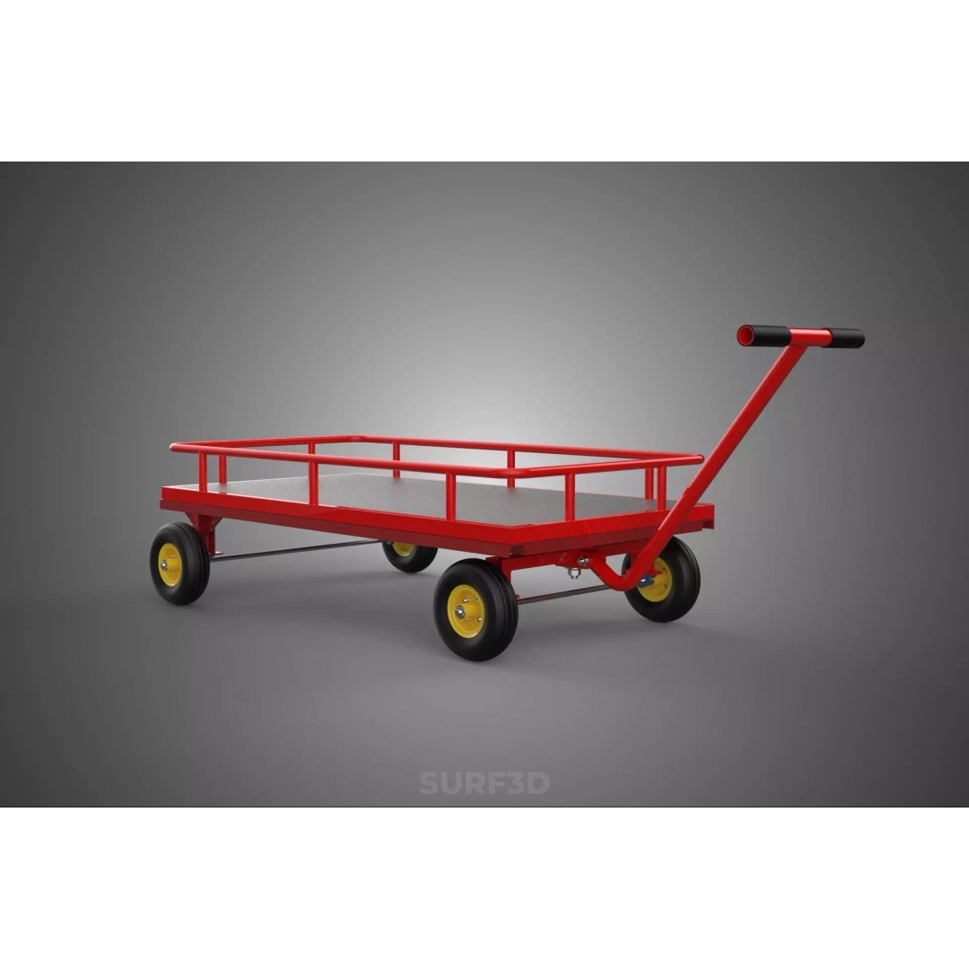 Hand Moving Truck Trolley Cart 3D Model – PBR Game-Ready Asset, FBX - View 10