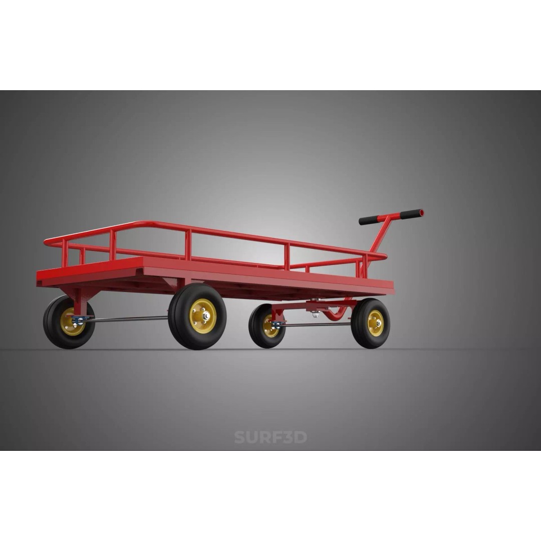 Hand Moving Truck Trolley Cart 3D Model – PBR Game-Ready Asset, FBX - View 13