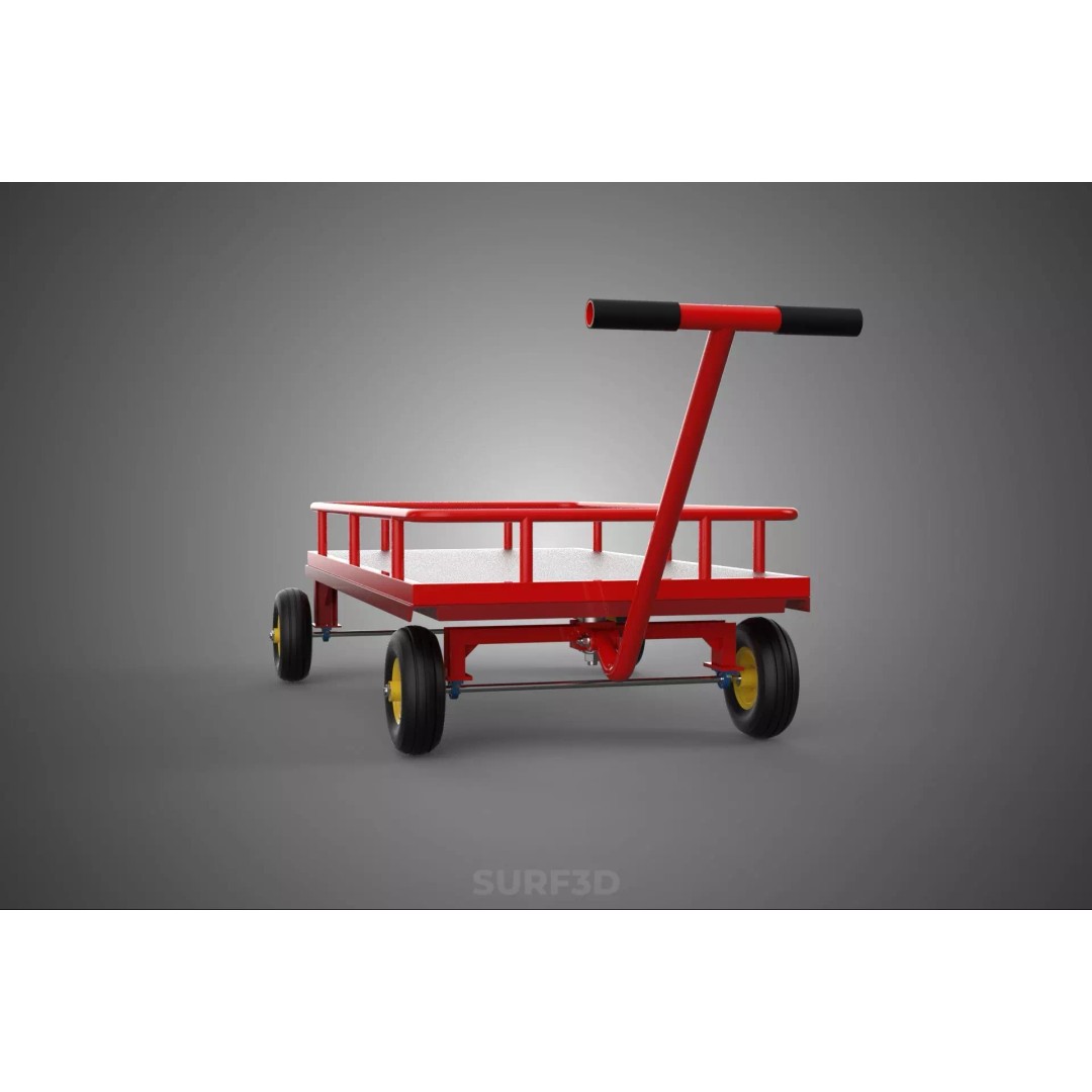 Hand Moving Truck Trolley Cart 3D Model – PBR Game-Ready Asset, FBX - View 25