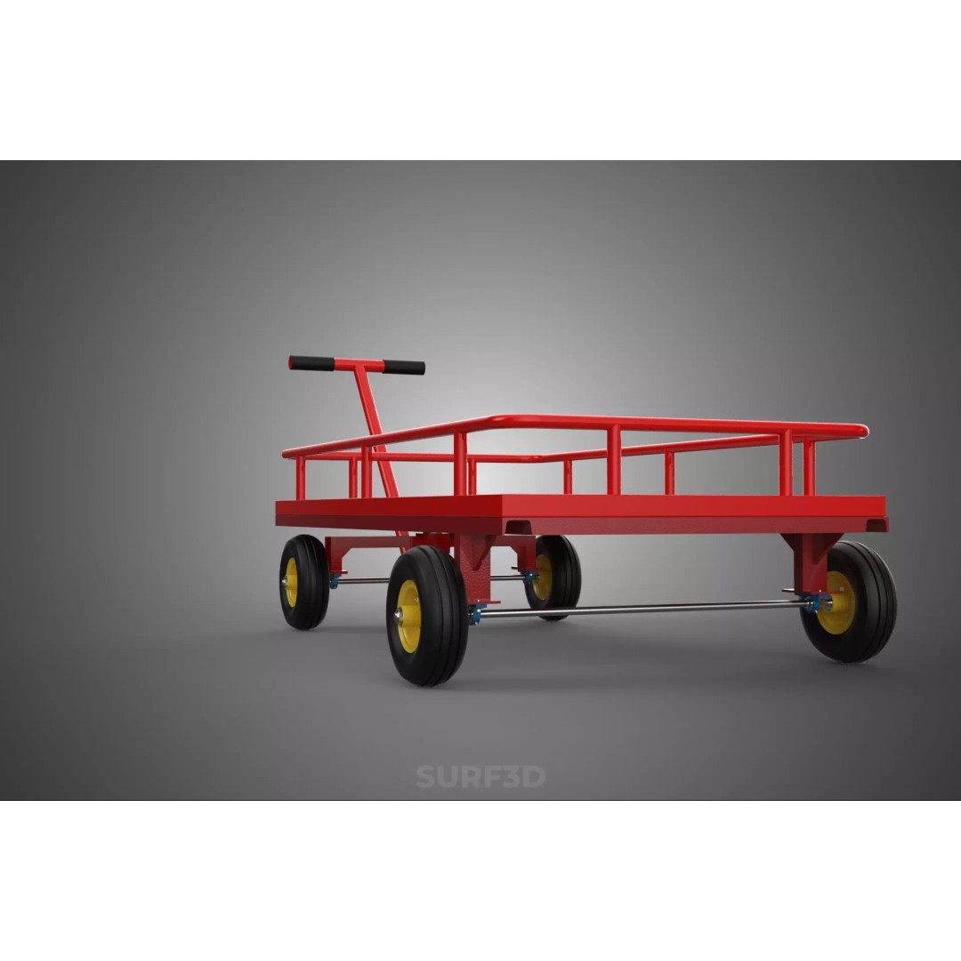 Hand Moving Truck Trolley Cart 3D Model – PBR Game-Ready Asset, FBX - View 29