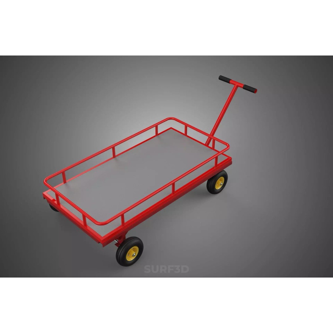 Hand Moving Truck Trolley Cart 3D Model – PBR Game-Ready Asset, FBX - View 3