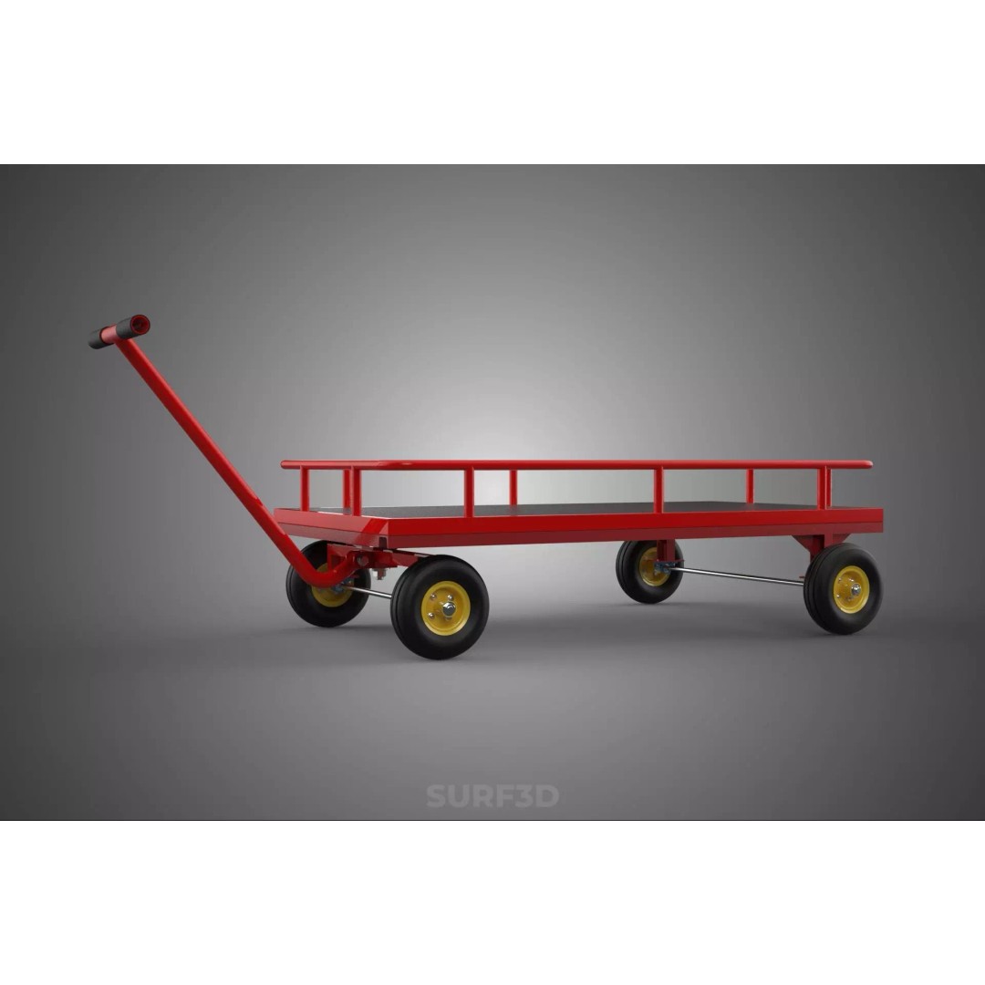 Hand Moving Truck Trolley Cart 3D Model – PBR Game-Ready Asset, FBX - View 30