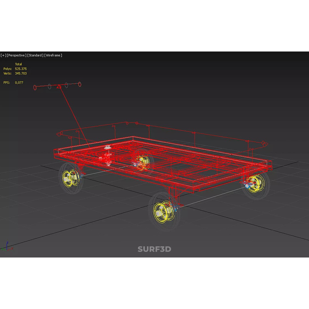 Hand Moving Truck Trolley Cart 3D Model – PBR Game-Ready Asset, FBX - View 32