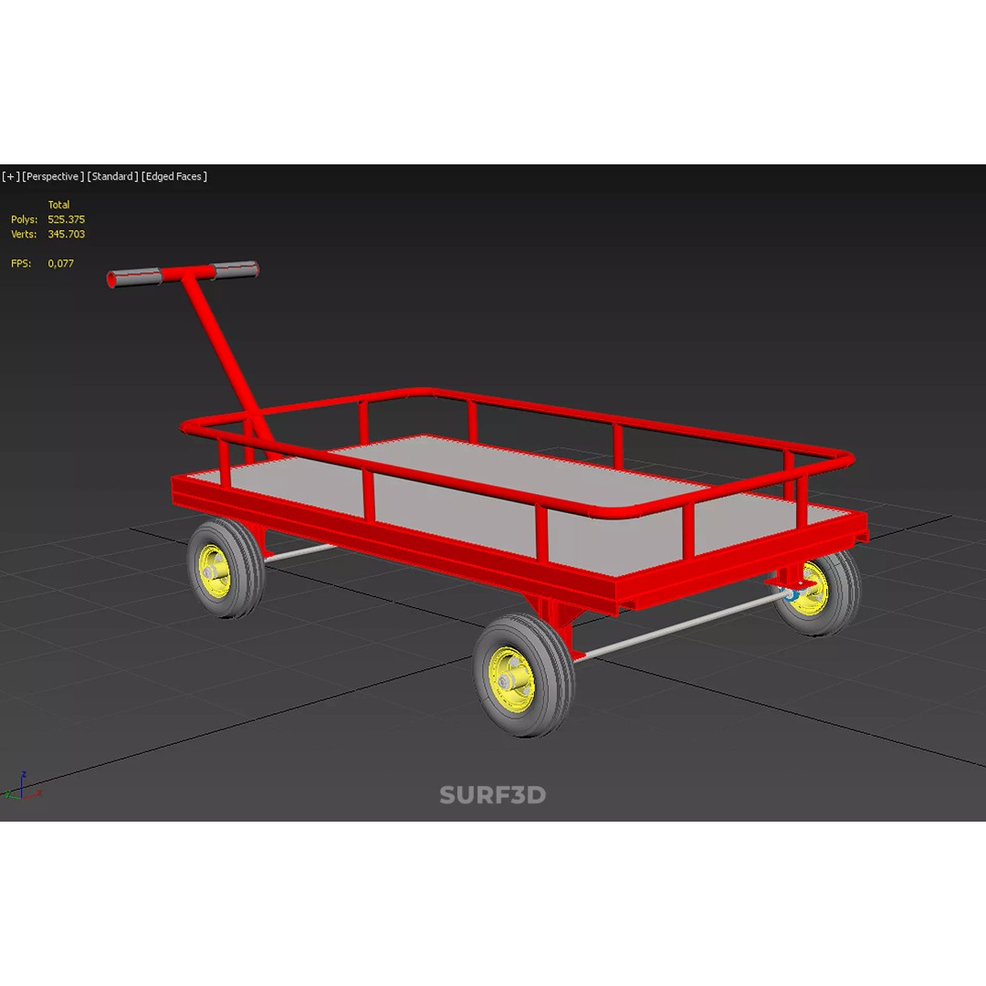 Hand Moving Truck Trolley Cart 3D Model – PBR Game-Ready Asset, FBX - View 33