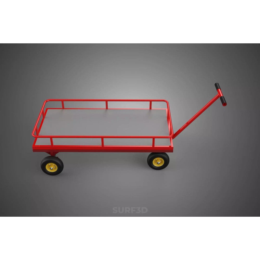Hand Moving Truck Trolley Cart 3D Model – PBR Game-Ready Asset, FBX - View 4