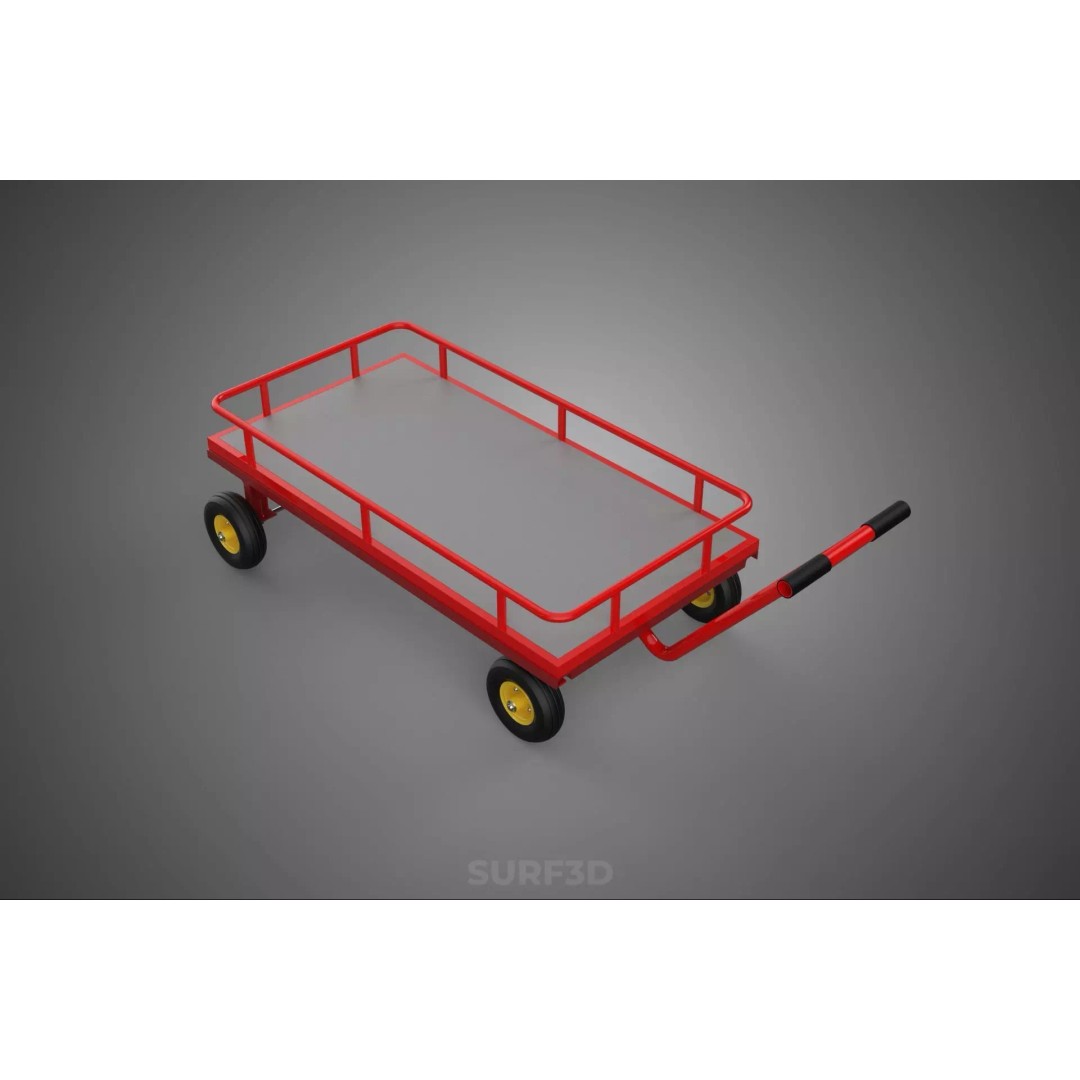 Hand Moving Truck Trolley Cart 3D Model – PBR Game-Ready Asset, FBX - View 5