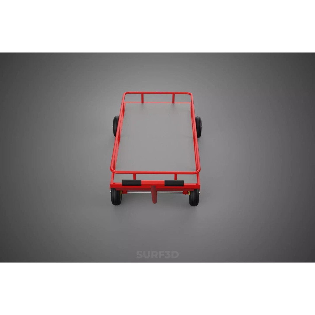 Hand Moving Truck Trolley Cart 3D Model – PBR Game-Ready Asset, FBX - View 6