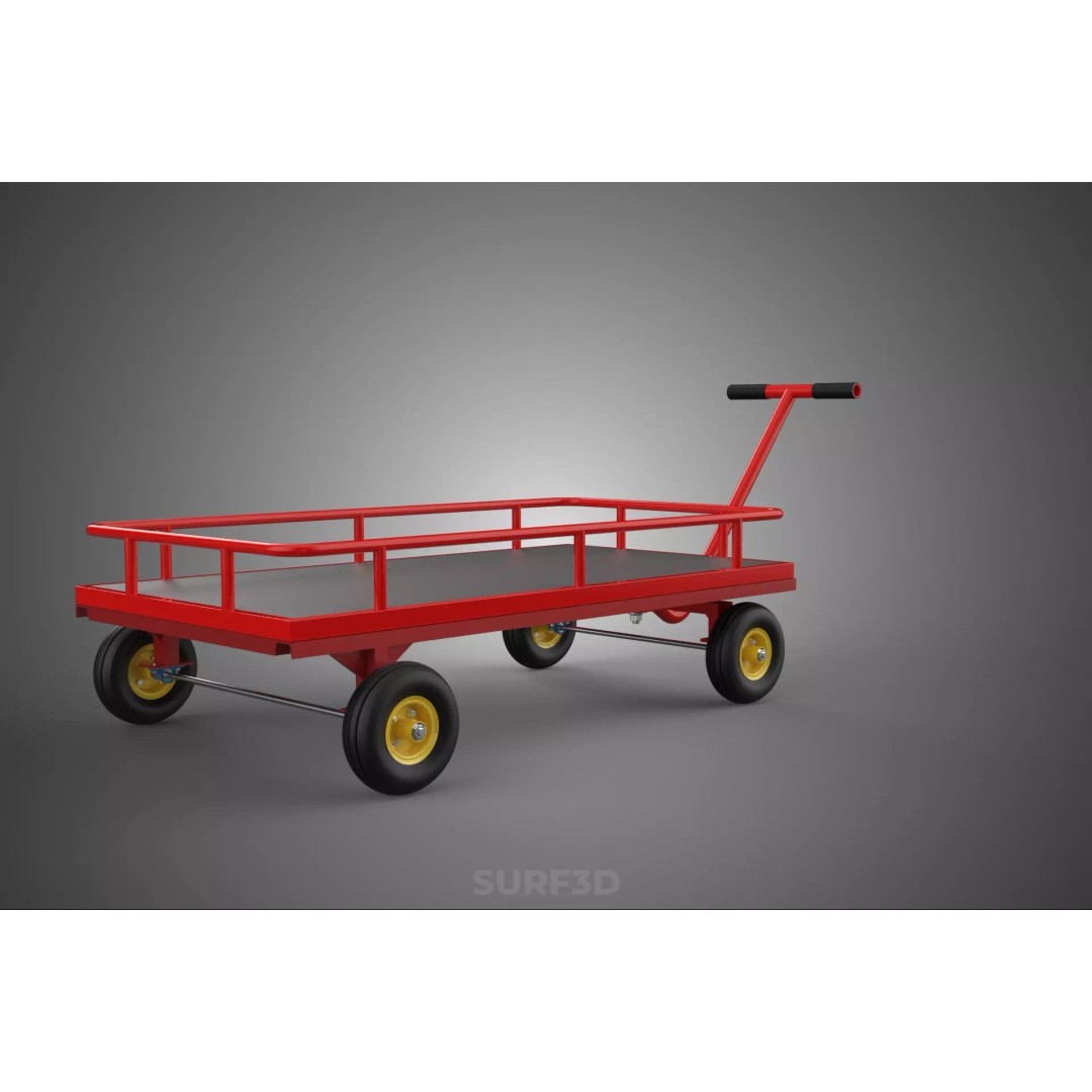 Hand Moving Truck Trolley Cart 3D Model – PBR Game-Ready Asset, FBX - View 8