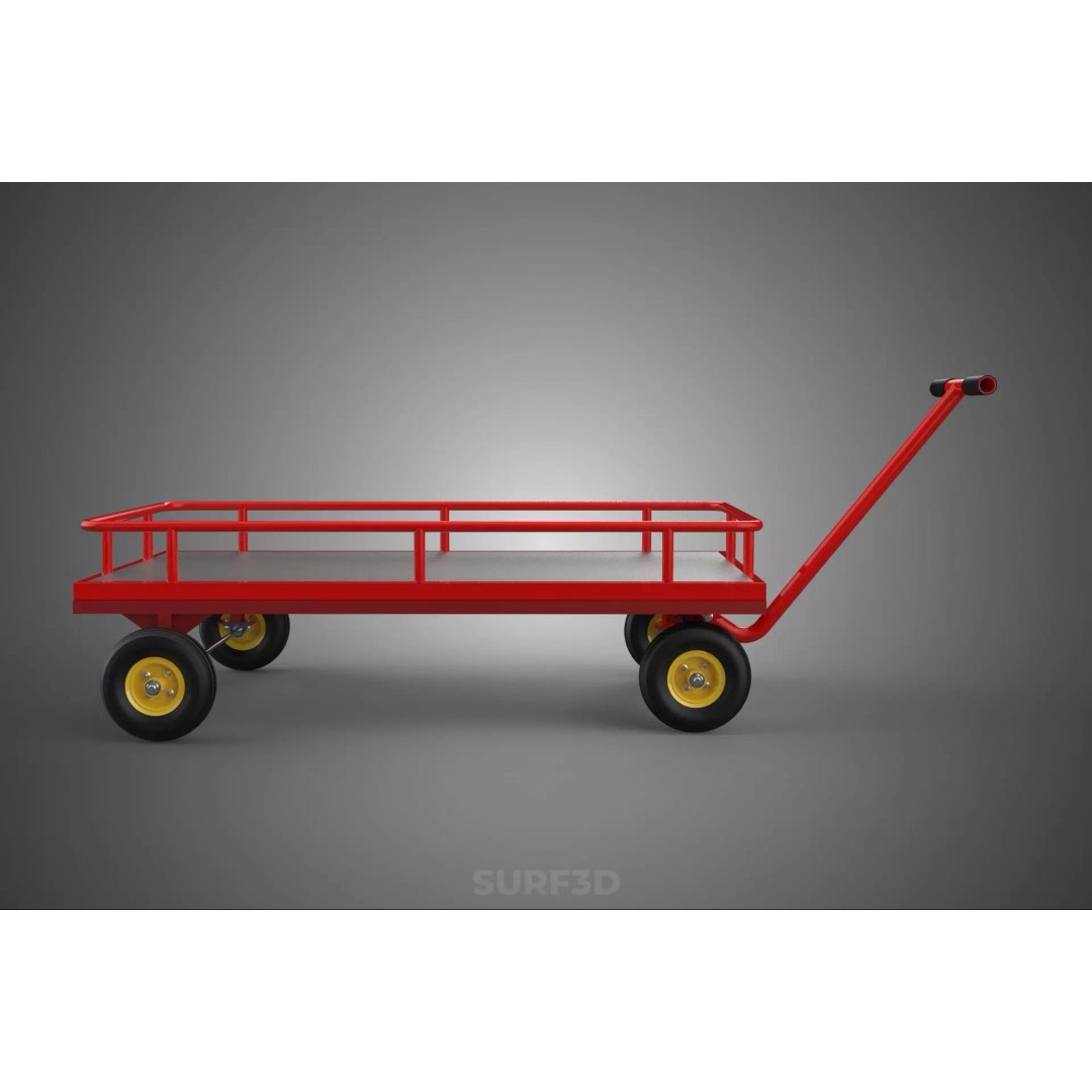 Hand Moving Truck Trolley Cart 3D Model – PBR Game-Ready Asset, FBX - View 9