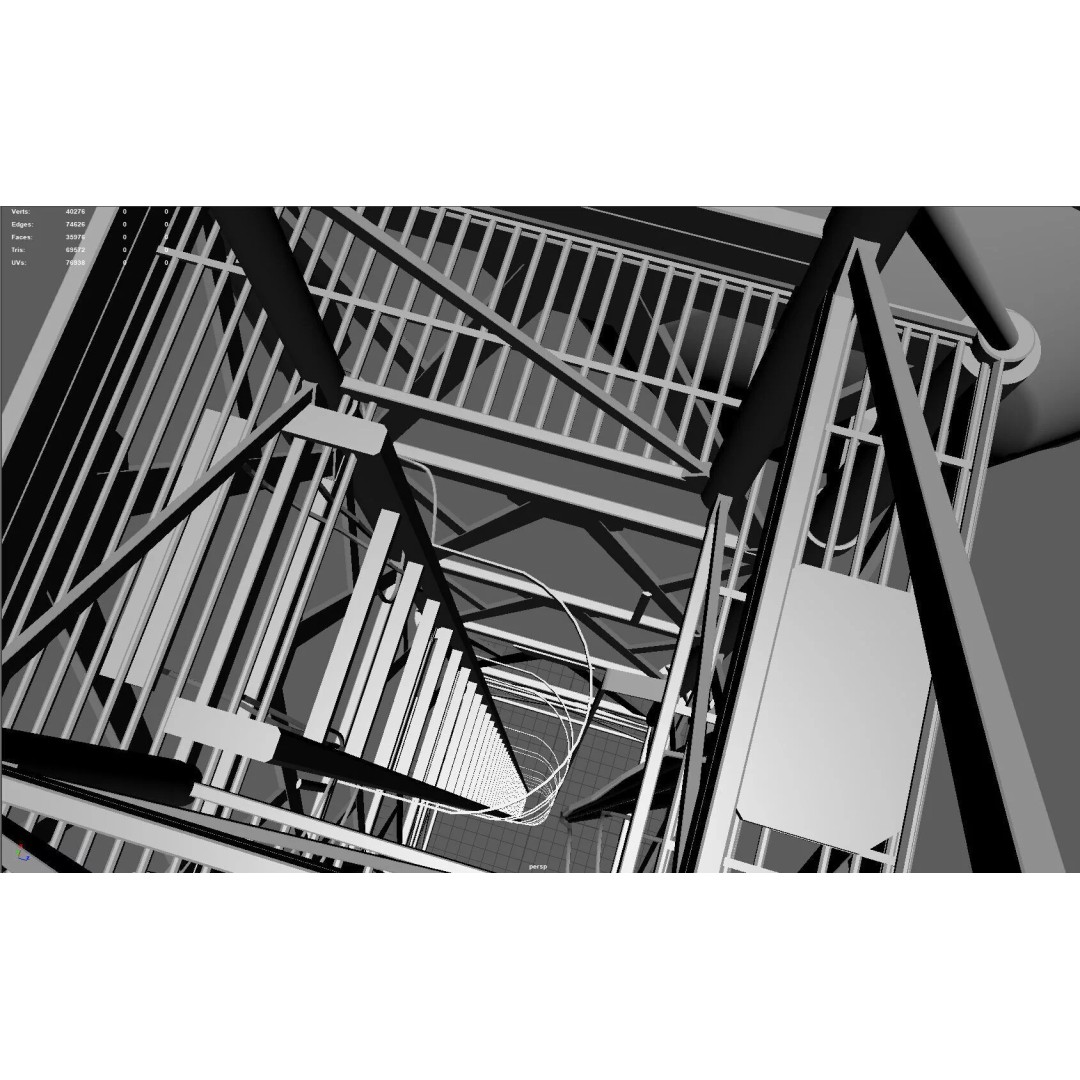 Radio Tower 3D Model – Low Poly Industrial Asset, PBR, FBX - View 10