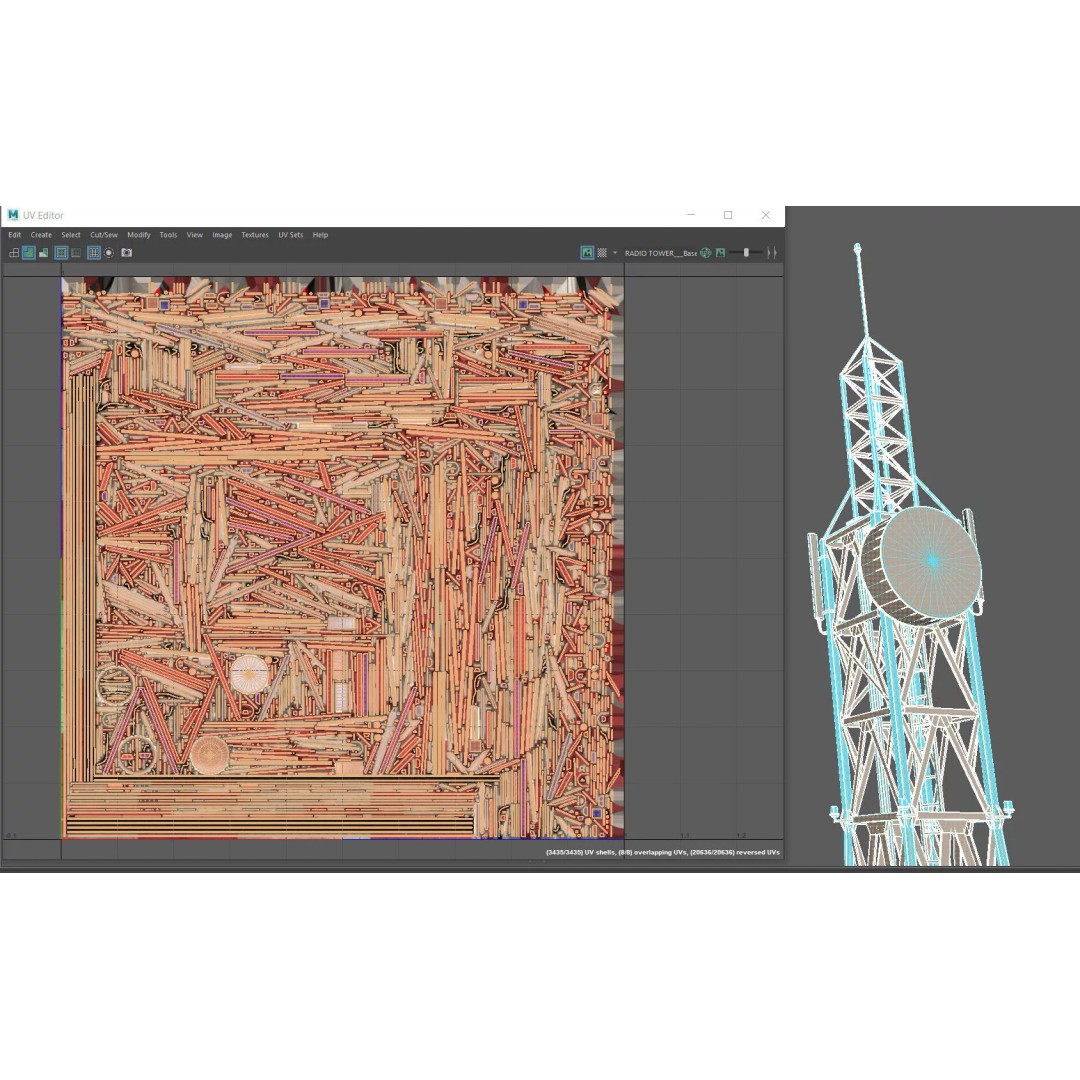Radio Tower 3D Model – Low Poly Industrial Asset, PBR, FBX - View 15