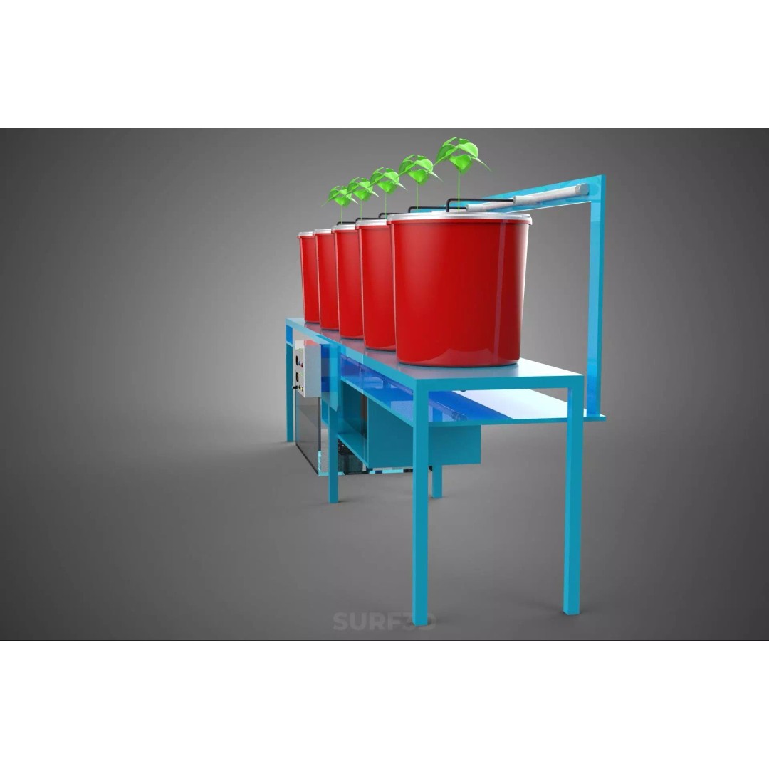 IoT Controlled Hydroponic Water Nutrient Delivery Dutch Bucket 3D Model – PBR Game Ready, FBX, OBJ - View 17