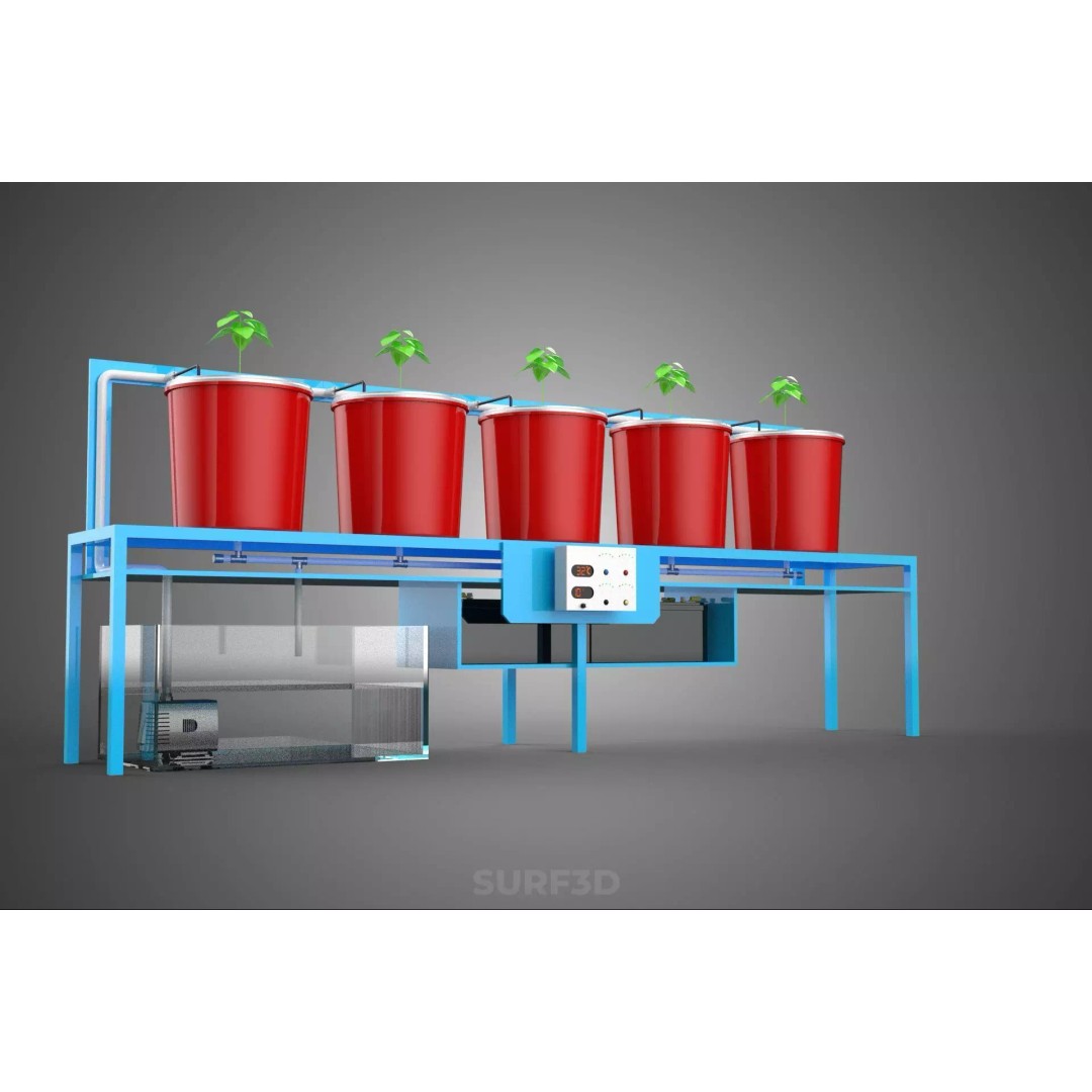 IoT Controlled Hydroponic Water Nutrient Delivery Dutch Bucket 3D Model – PBR Game Ready, FBX, OBJ - View 18