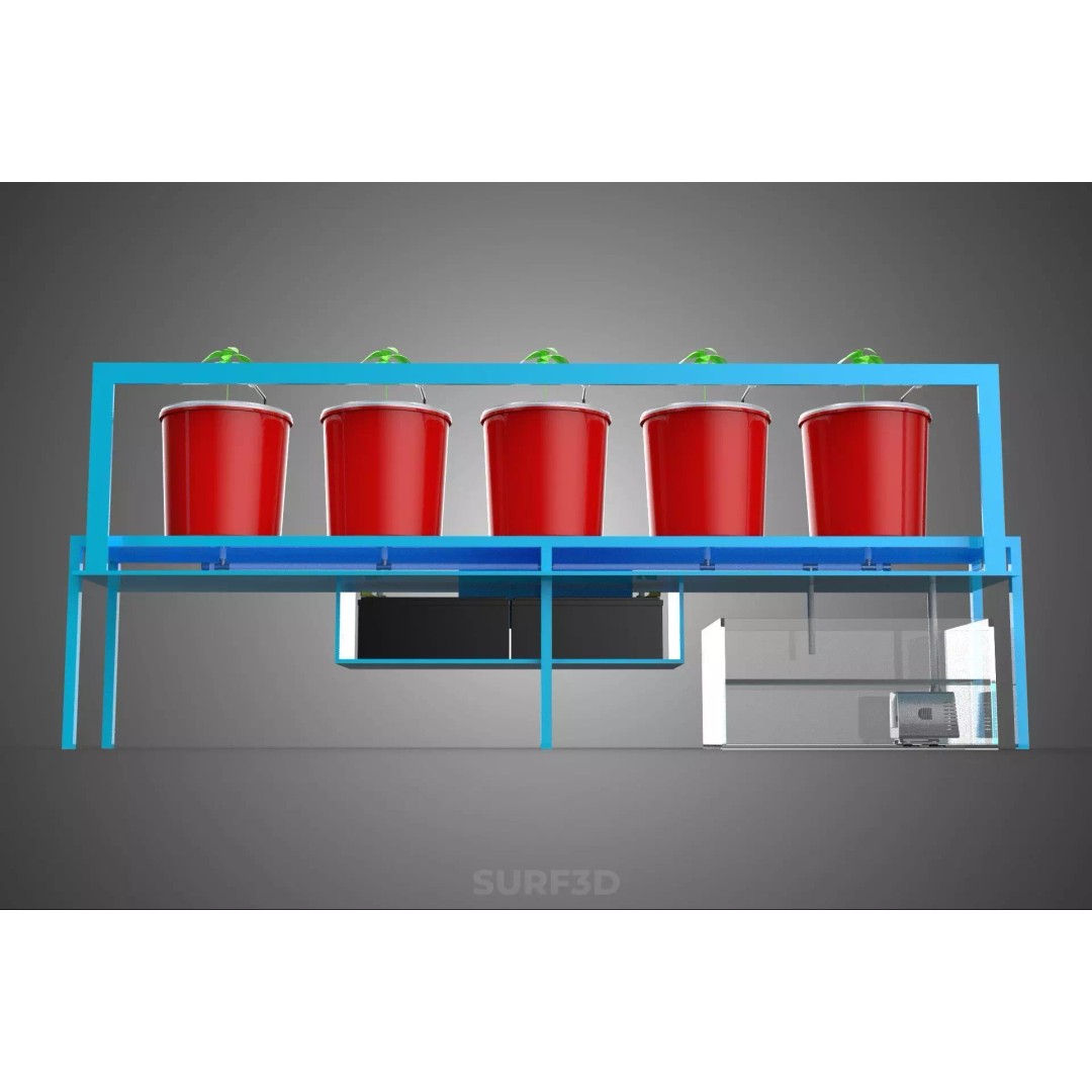 IoT Controlled Hydroponic Water Nutrient Delivery Dutch Bucket 3D Model – PBR Game Ready, FBX, OBJ - View 19