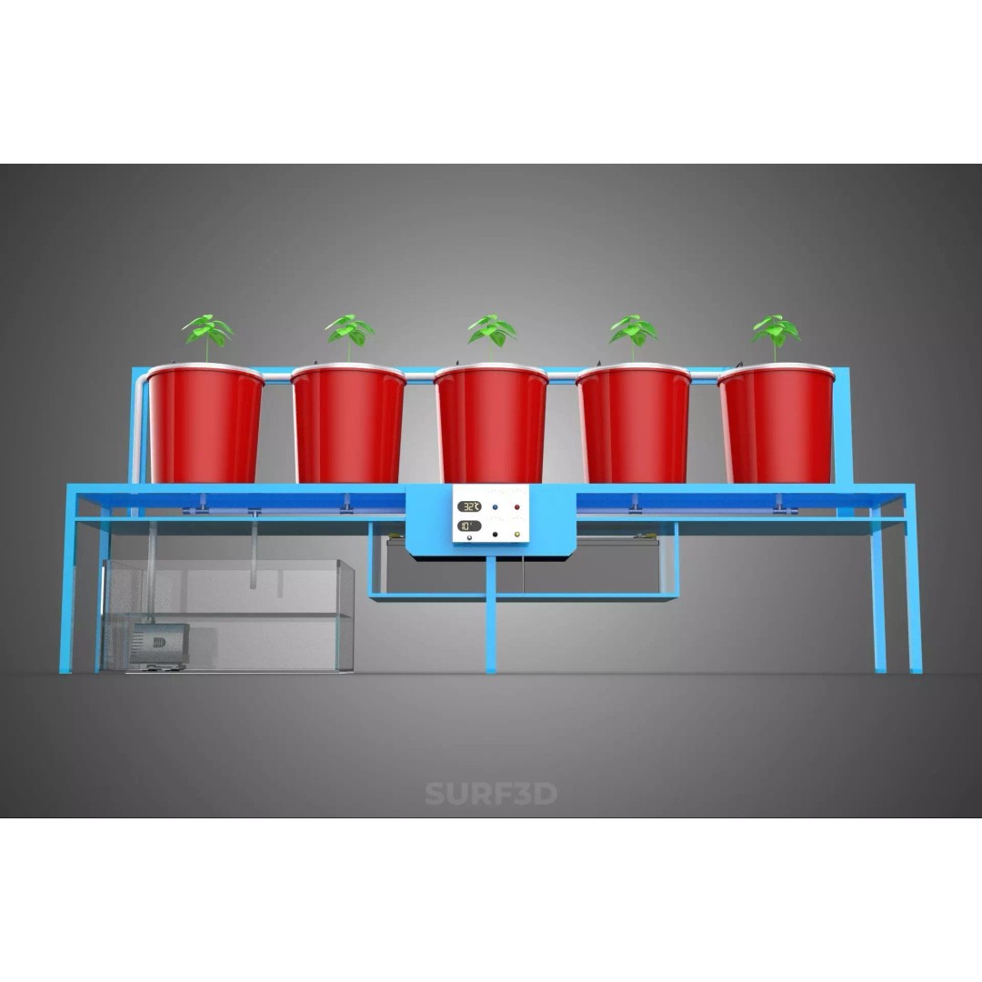 IoT Controlled Hydroponic Water Nutrient Delivery Dutch Bucket 3D Model – PBR Game Ready, FBX, OBJ - View 22
