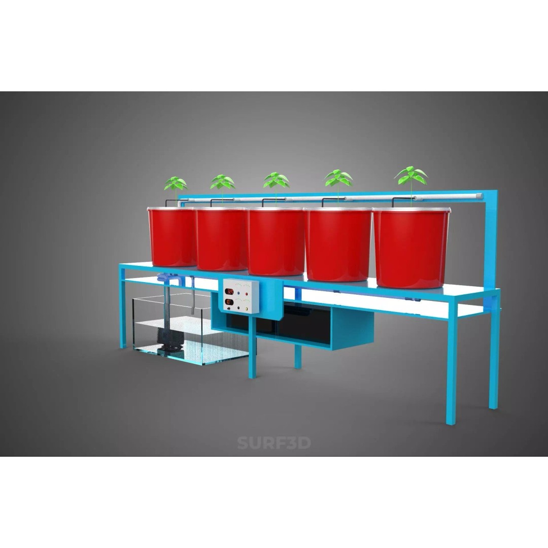 IoT Controlled Hydroponic Water Nutrient Delivery Dutch Bucket 3D Model – PBR Game Ready, FBX, OBJ - View 26