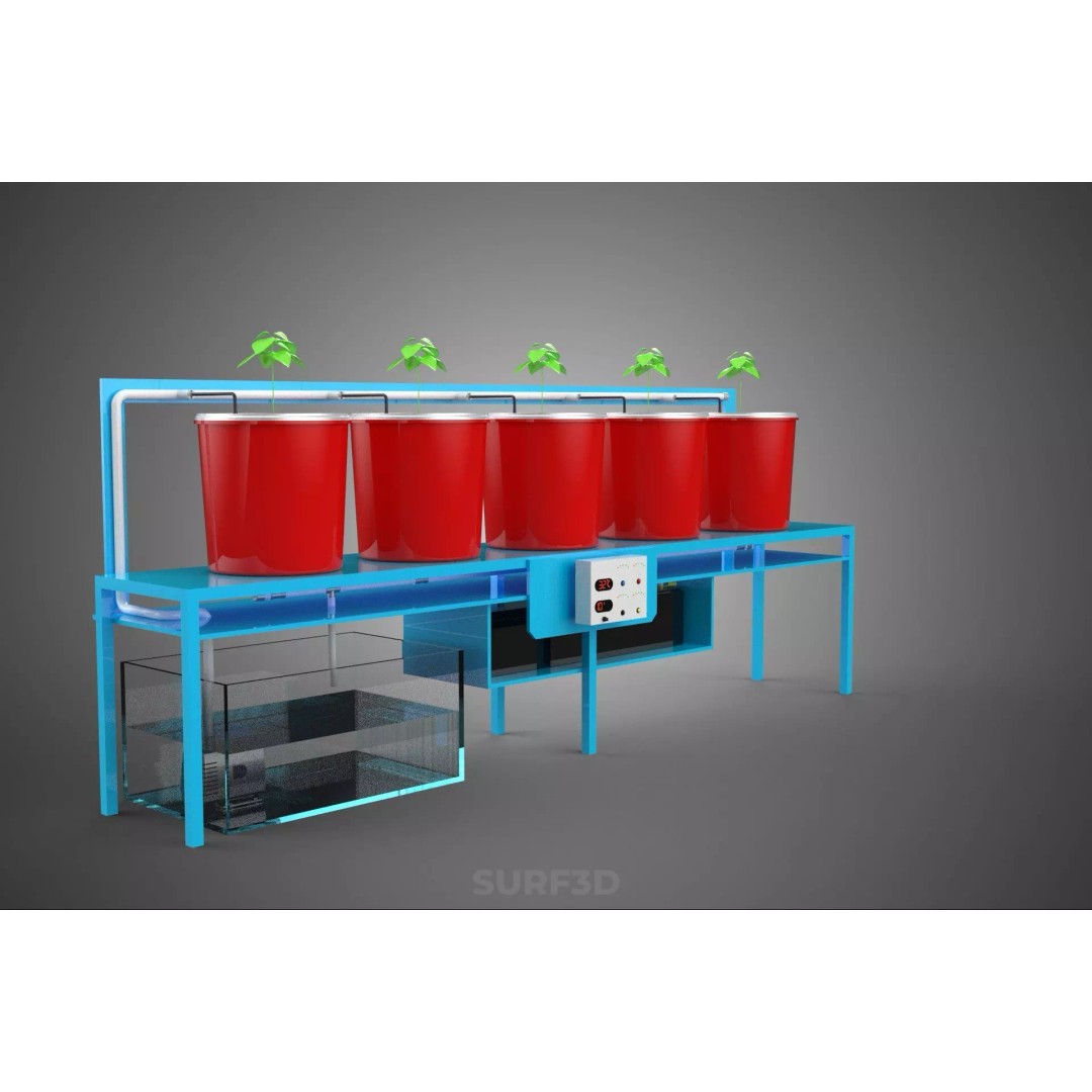 IoT Controlled Hydroponic Water Nutrient Delivery Dutch Bucket 3D Model – PBR Game Ready, FBX, OBJ - View 29