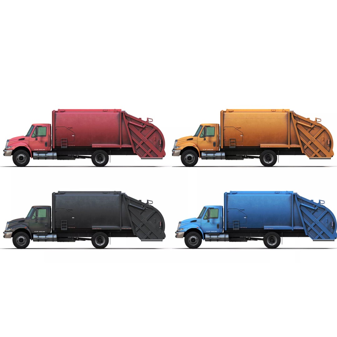 Durastar Refuse Truck 3D Model – Low-Poly Game Asset, FBX, PBR - View 11