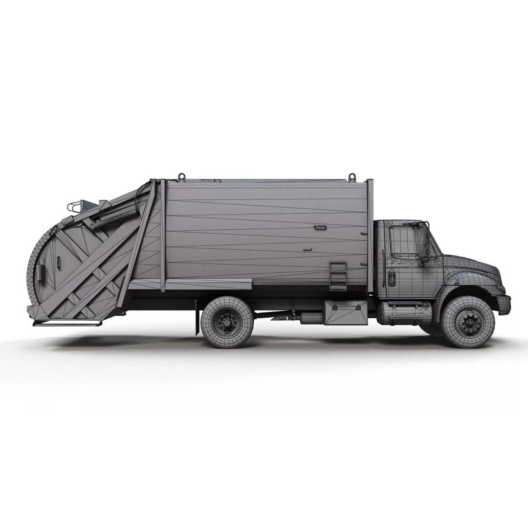 Durastar Refuse Truck 3D Model – Low-Poly Game Asset, FBX, PBR - View 12