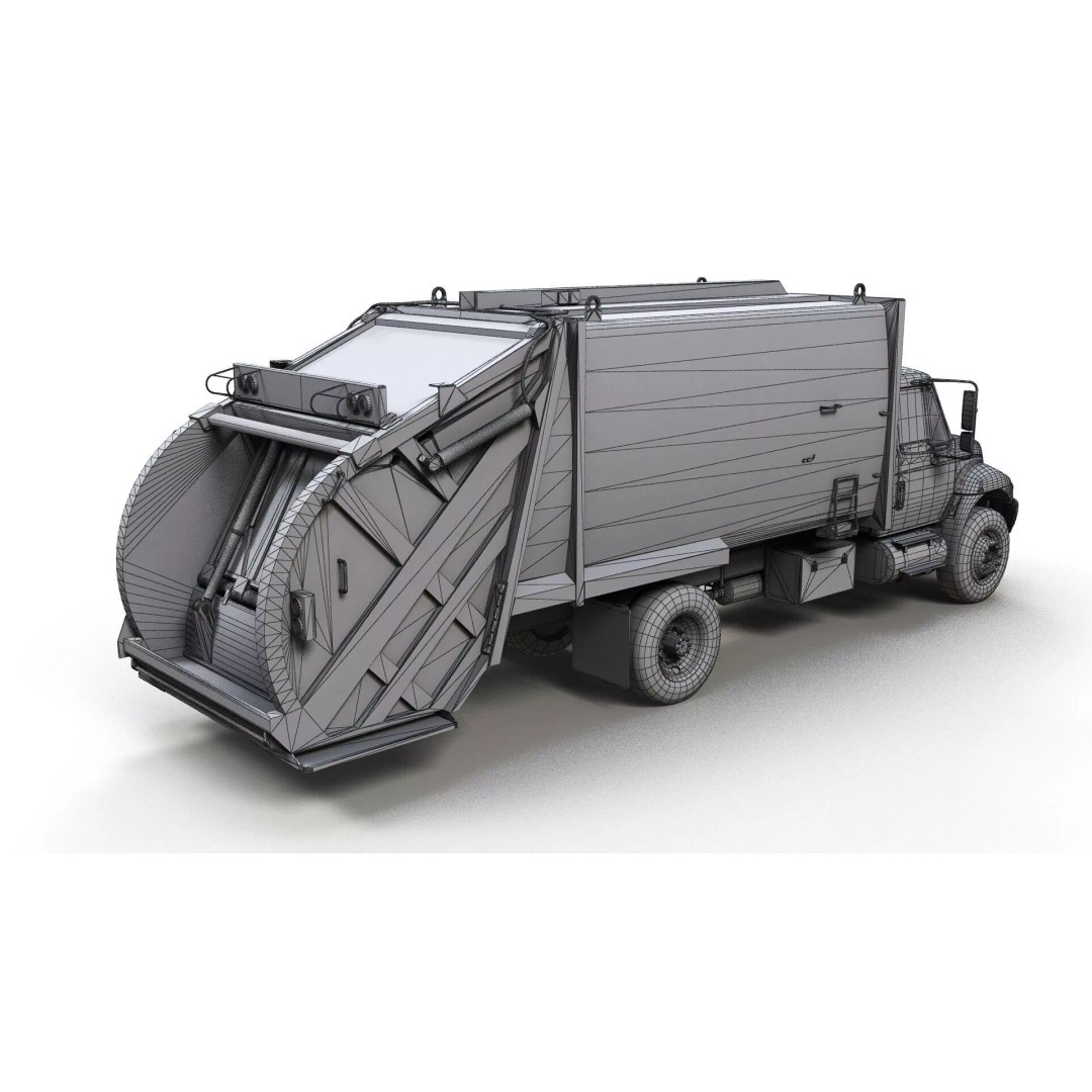 Durastar Refuse Truck 3D Model – Low-Poly Game Asset, FBX, PBR - View 13