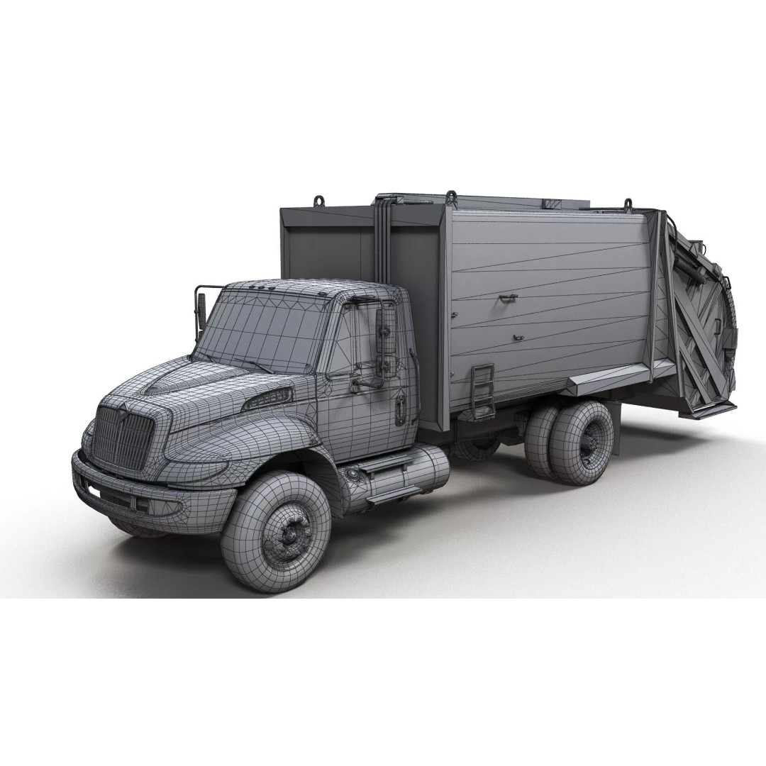 Durastar Refuse Truck 3D Model – Low-Poly Game Asset, FBX, PBR - View 14