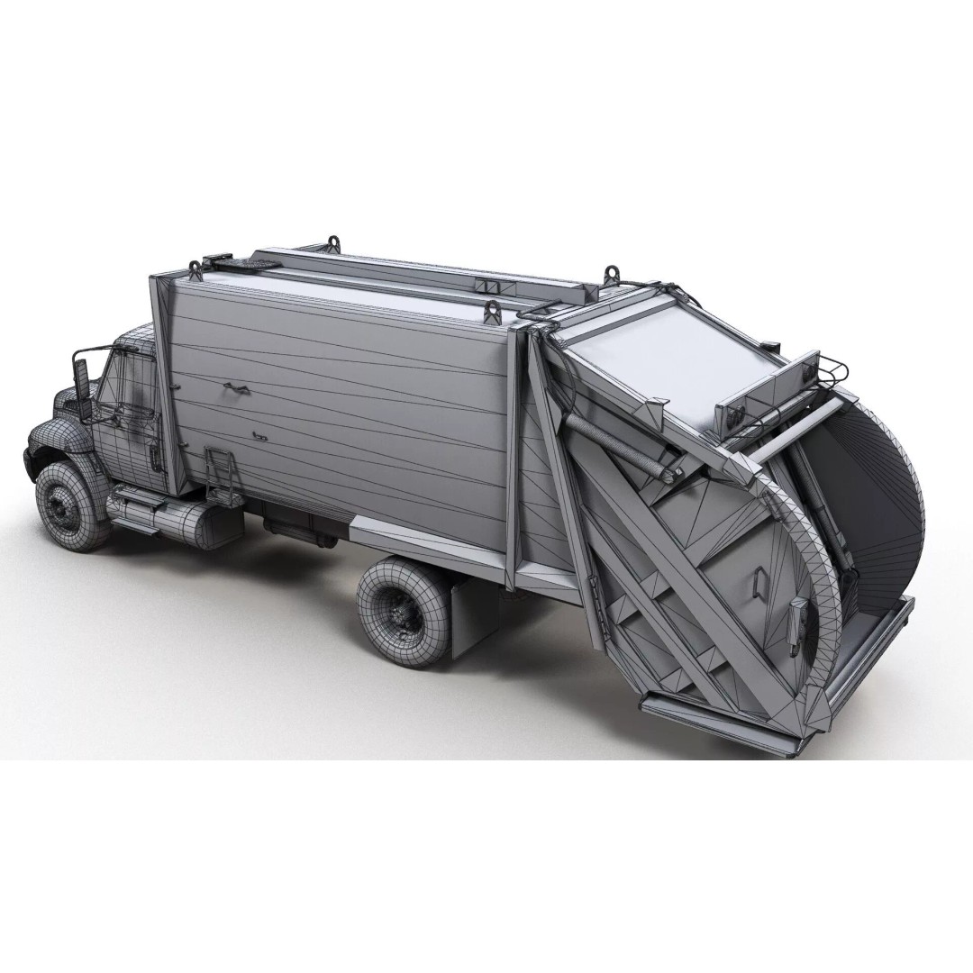 Durastar Refuse Truck 3D Model – Low-Poly Game Asset, FBX, PBR - View 16