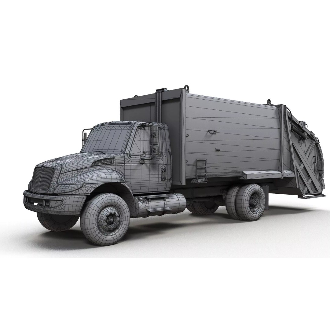 Durastar Refuse Truck 3D Model – Low-Poly Game Asset, FBX, PBR - View 17
