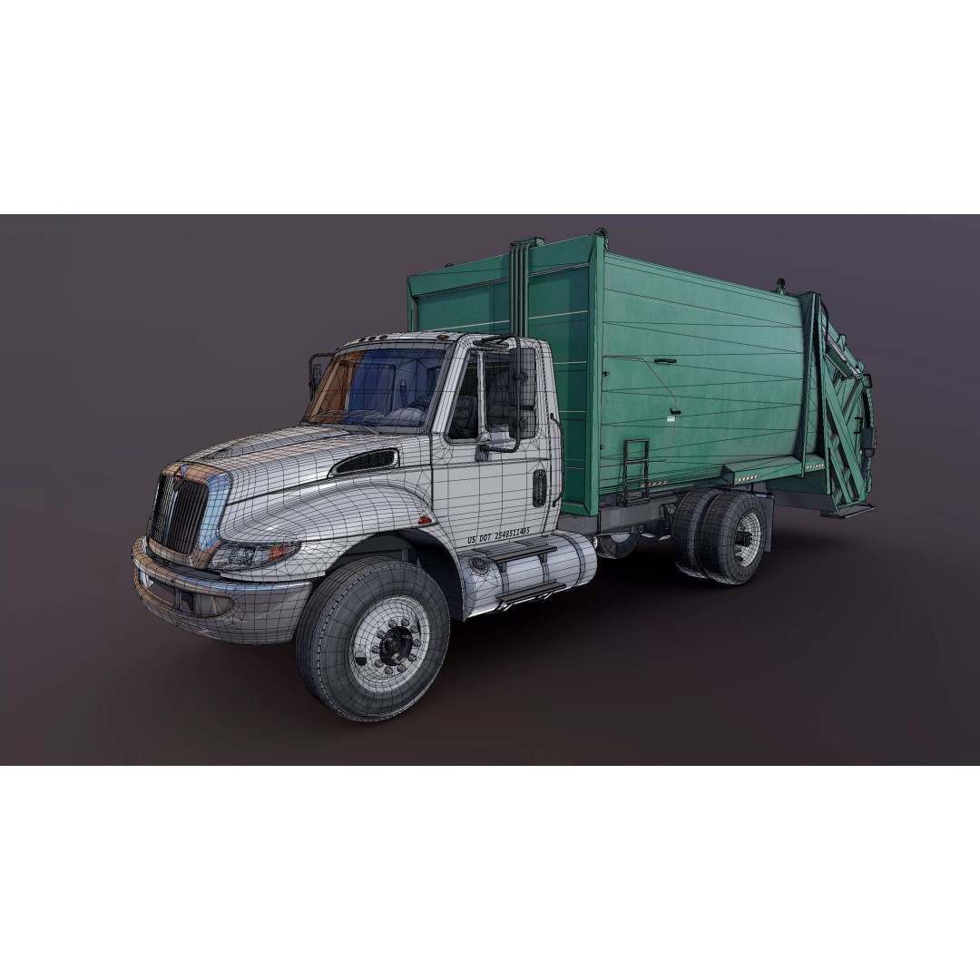 Durastar Refuse Truck 3D Model – Low-Poly Game Asset, FBX, PBR - View 29