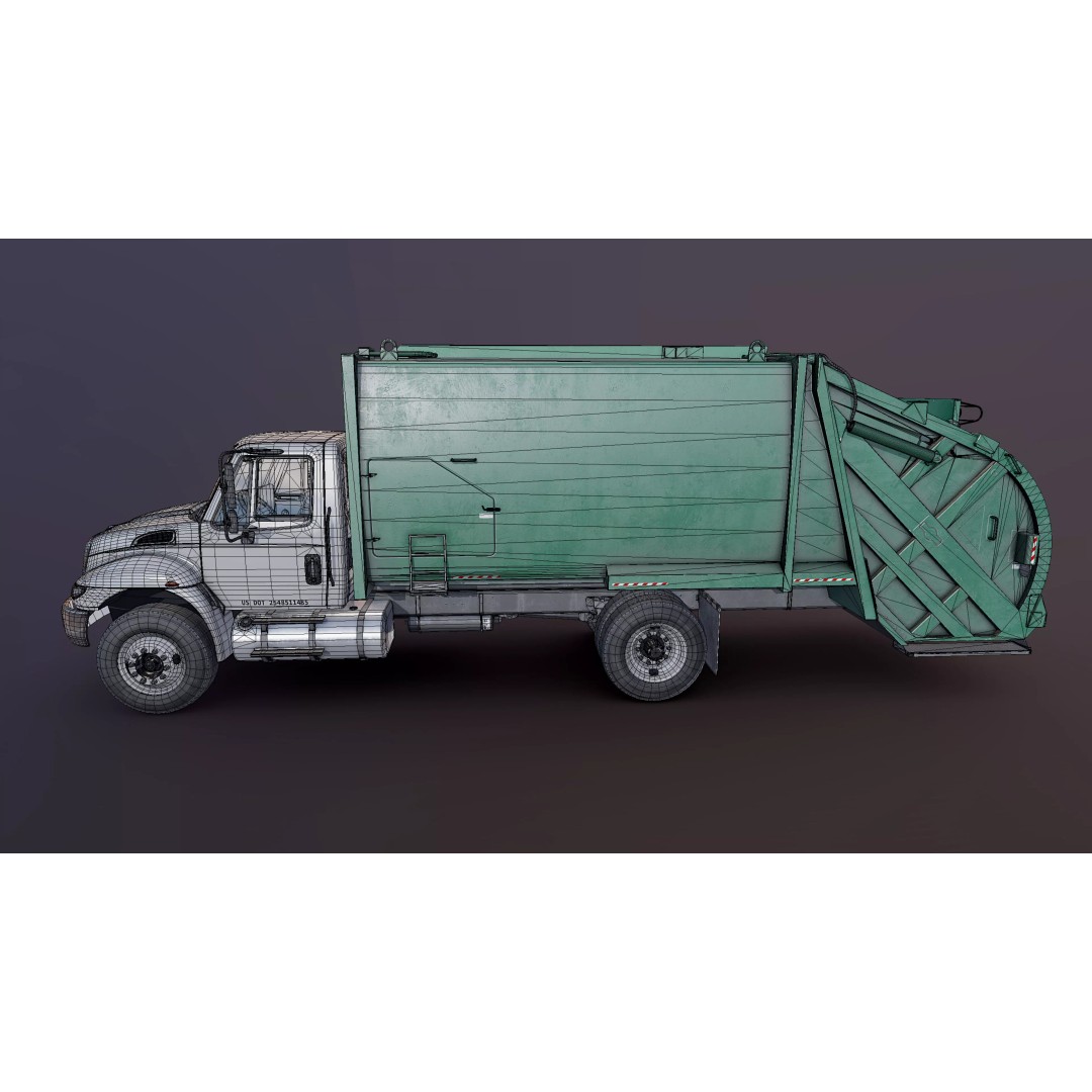 Durastar Refuse Truck 3D Model – Low-Poly Game Asset, FBX, PBR - View 33