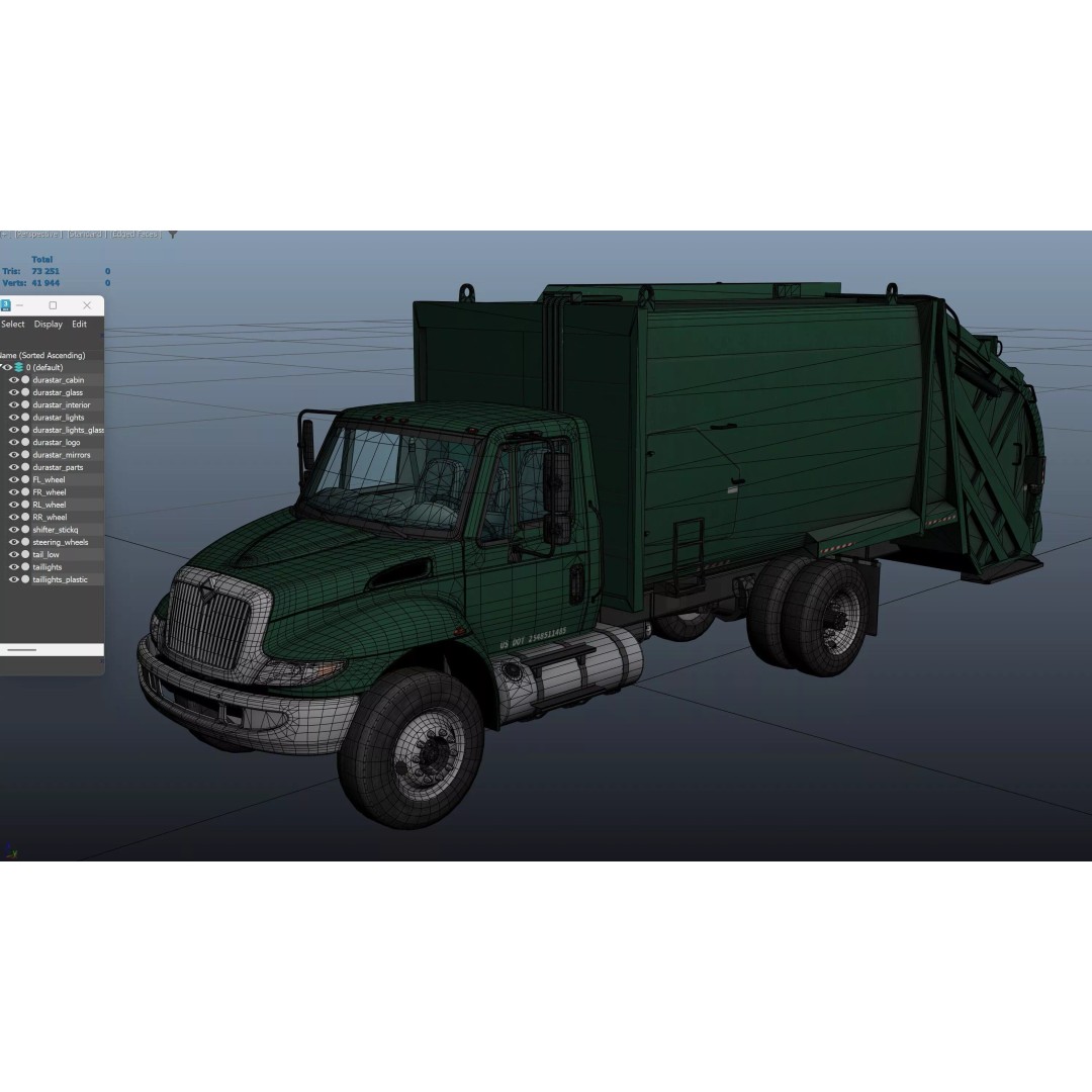 Durastar Refuse Truck 3D Model – Low-Poly Game Asset, FBX, PBR - View 38