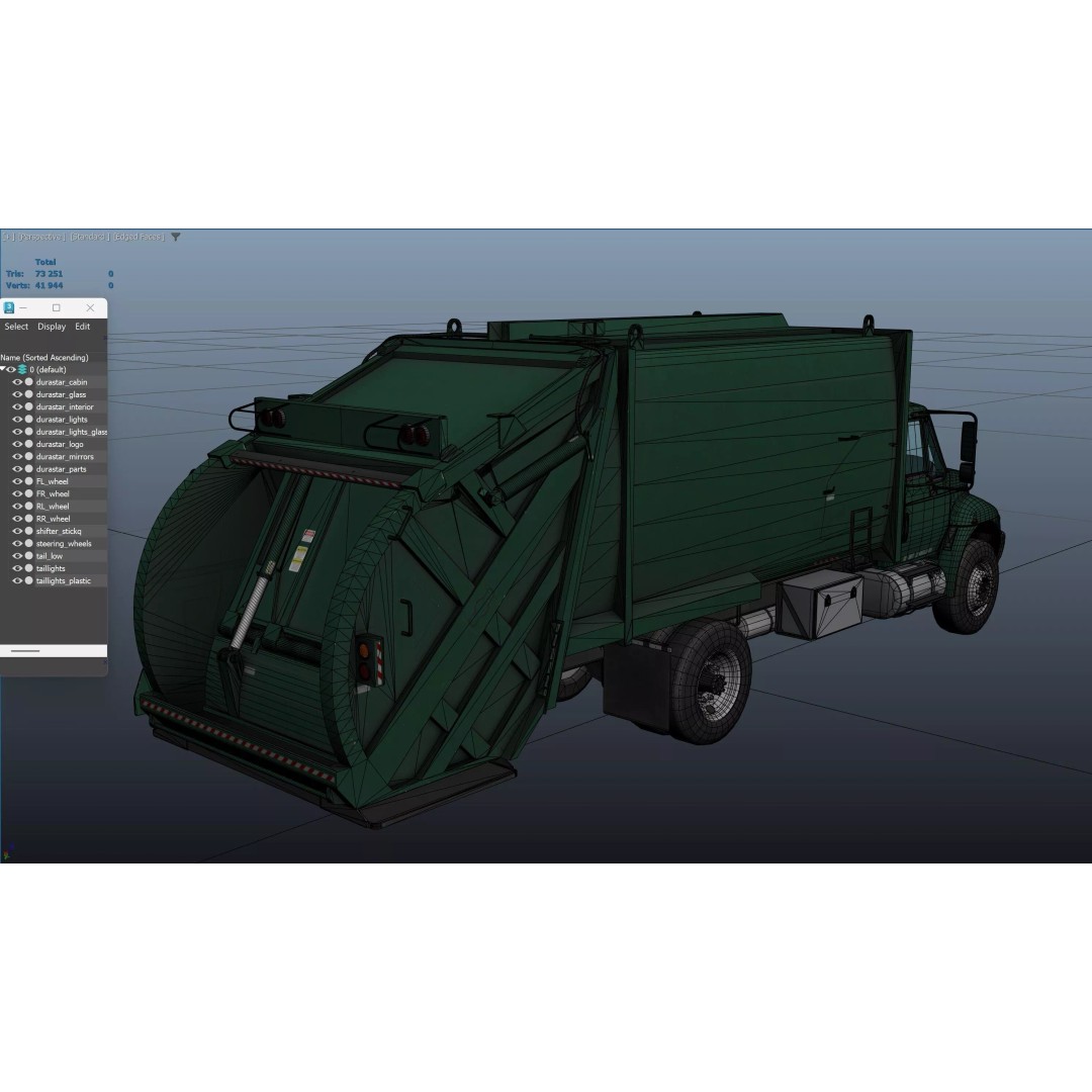 Durastar Refuse Truck 3D Model – Low-Poly Game Asset, FBX, PBR - View 39