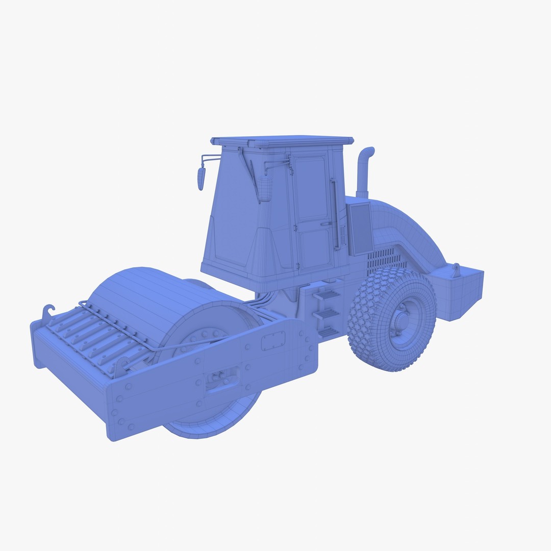 Road Roller 3D Model – Low Poly Industrial Machine, PBR Textures - View 18