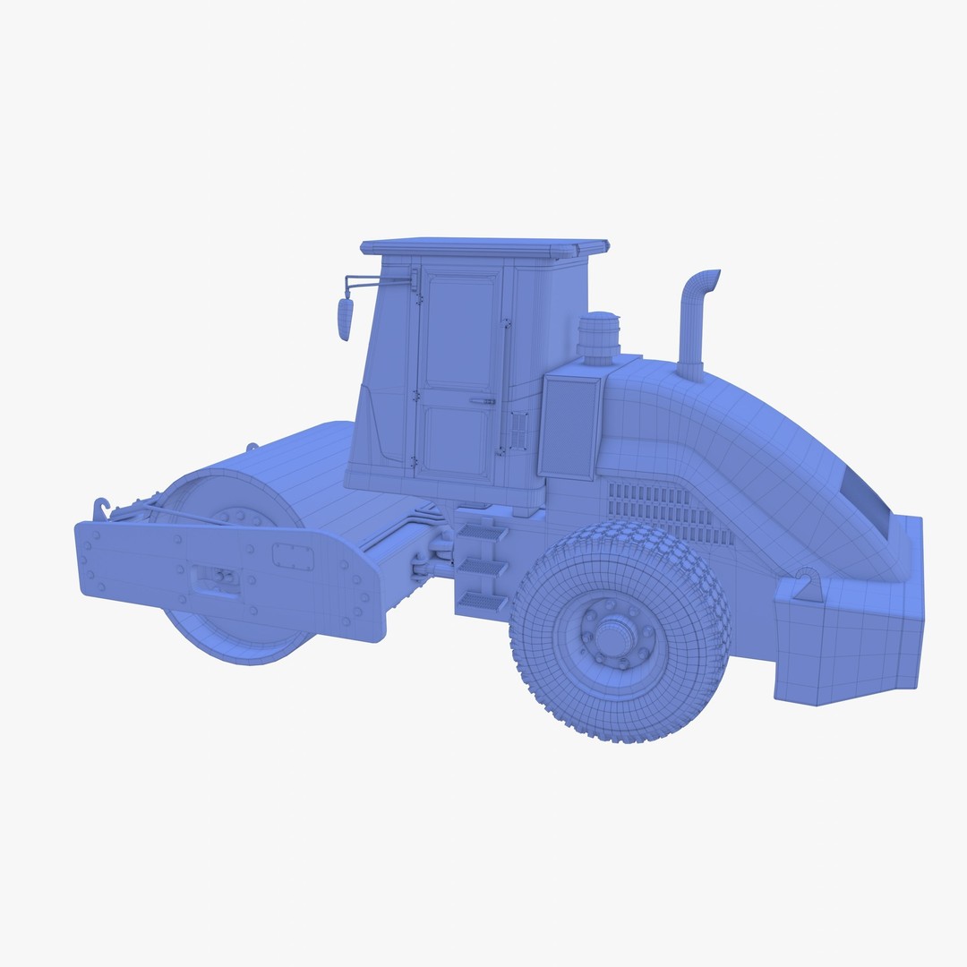 Road Roller 3D Model – Low Poly Industrial Machine, PBR Textures - View 20