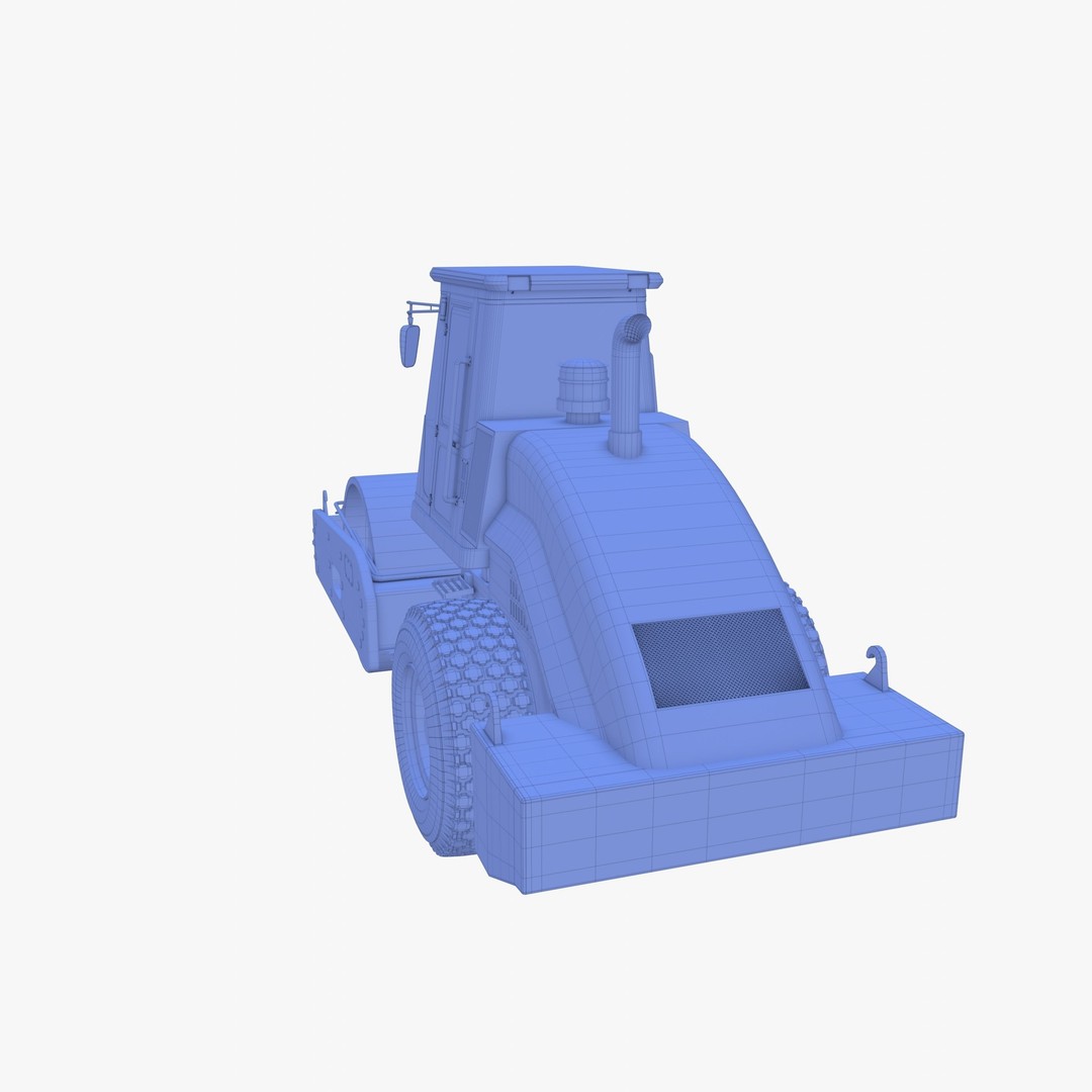 Road Roller 3D Model – Low Poly Industrial Machine, PBR Textures - View 22