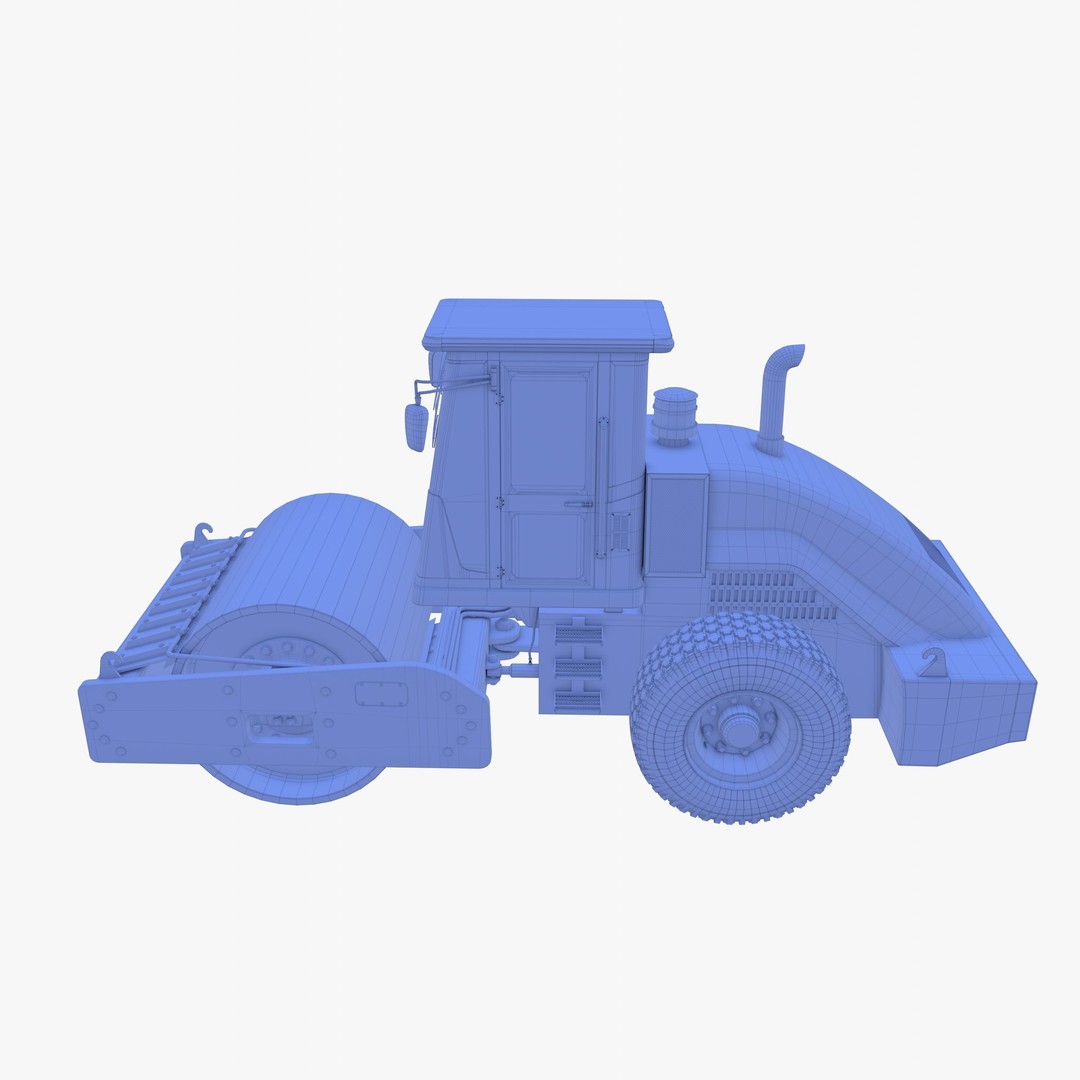 Road Roller 3D Model – Low Poly Industrial Machine, PBR Textures - View 29