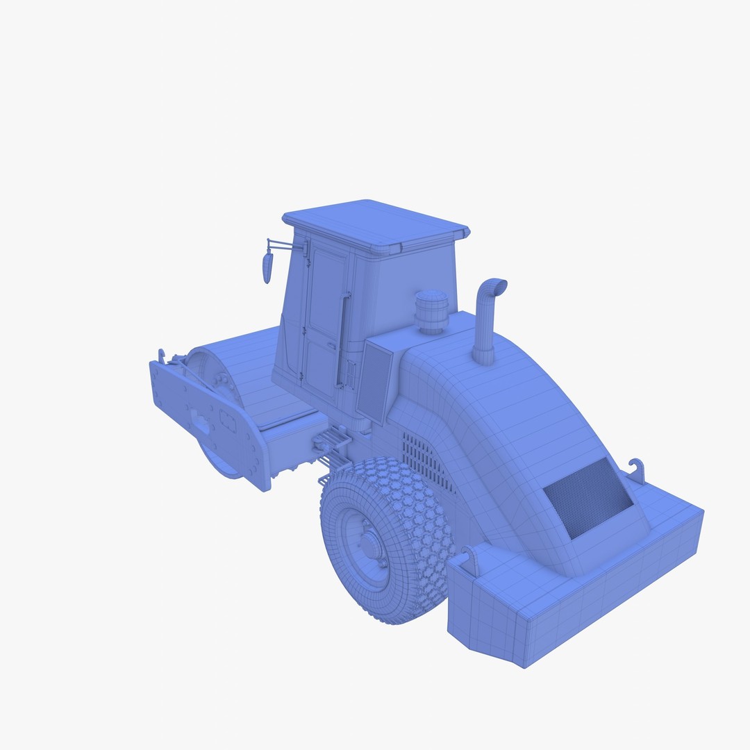 Road Roller 3D Model – Low Poly Industrial Machine, PBR Textures - View 30