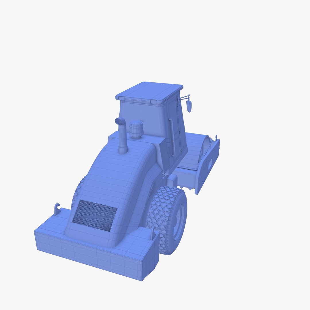 Road Roller 3D Model – Low Poly Industrial Machine, PBR Textures - View 31
