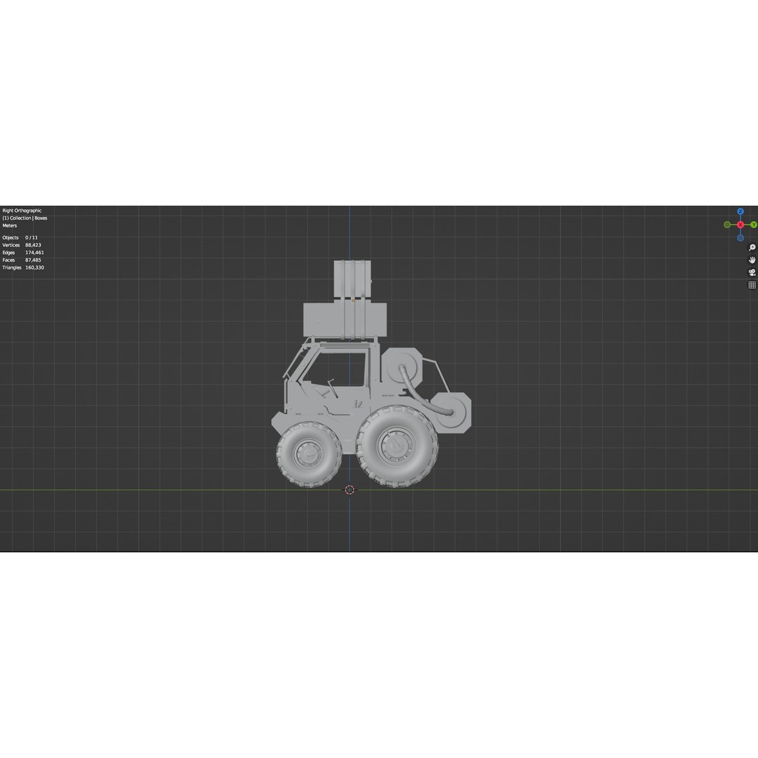 Industrial Machinery Vehicle 3D Model – Untextured Low-Poly Asset, FBX, OBJ - View 26