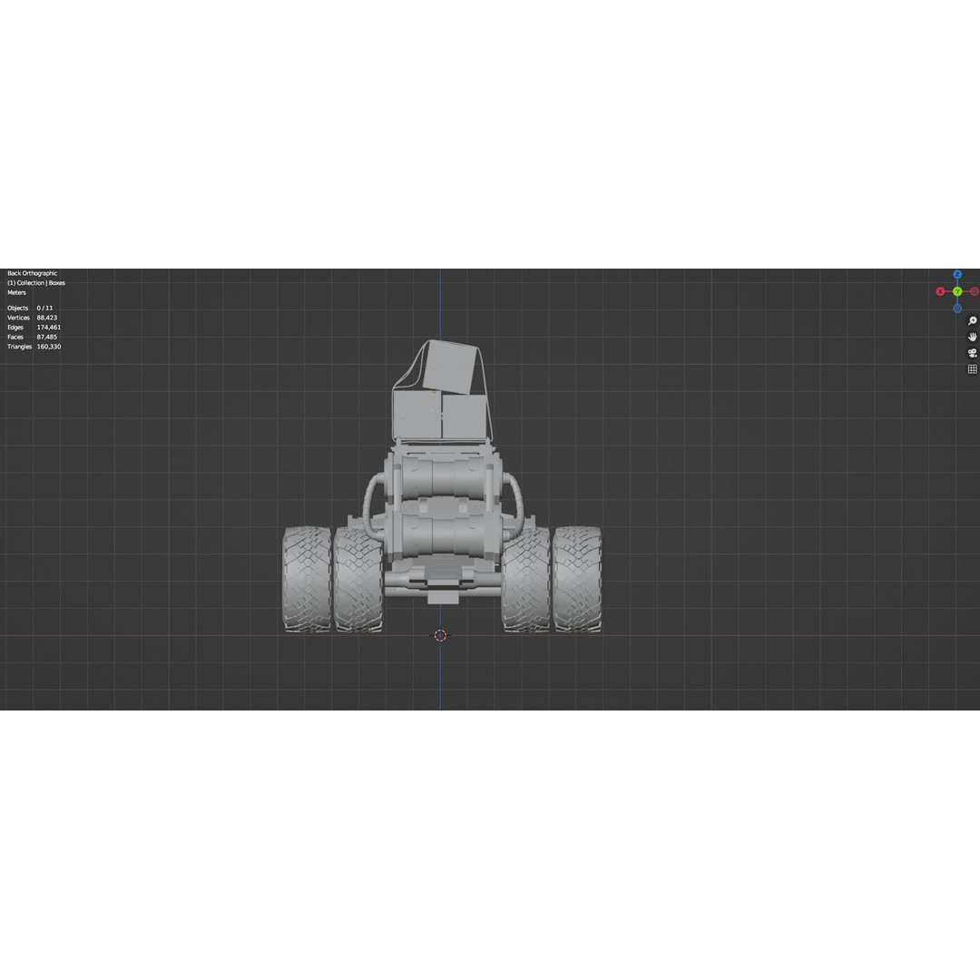 Industrial Machinery Vehicle 3D Model – Untextured Low-Poly Asset, FBX, OBJ - View 27