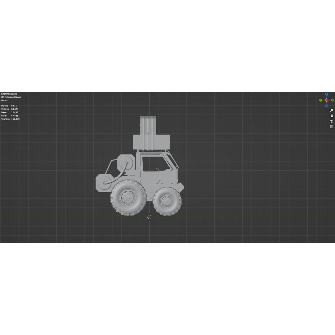 Industrial Machinery Vehicle 3D Model – Untextured Low-Poly Asset, FBX, OBJ - View 28