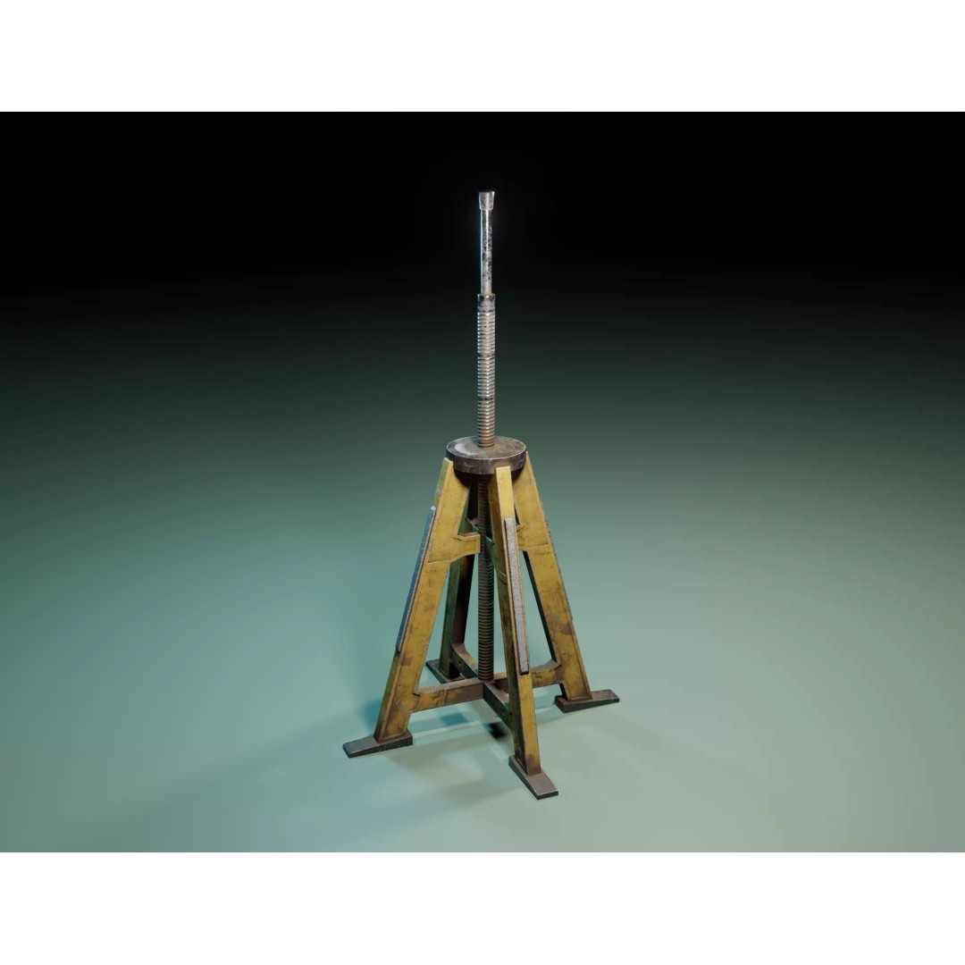 Construction Tripod 3D Model – Low Poly Game Ready Asset, FBX - View 2