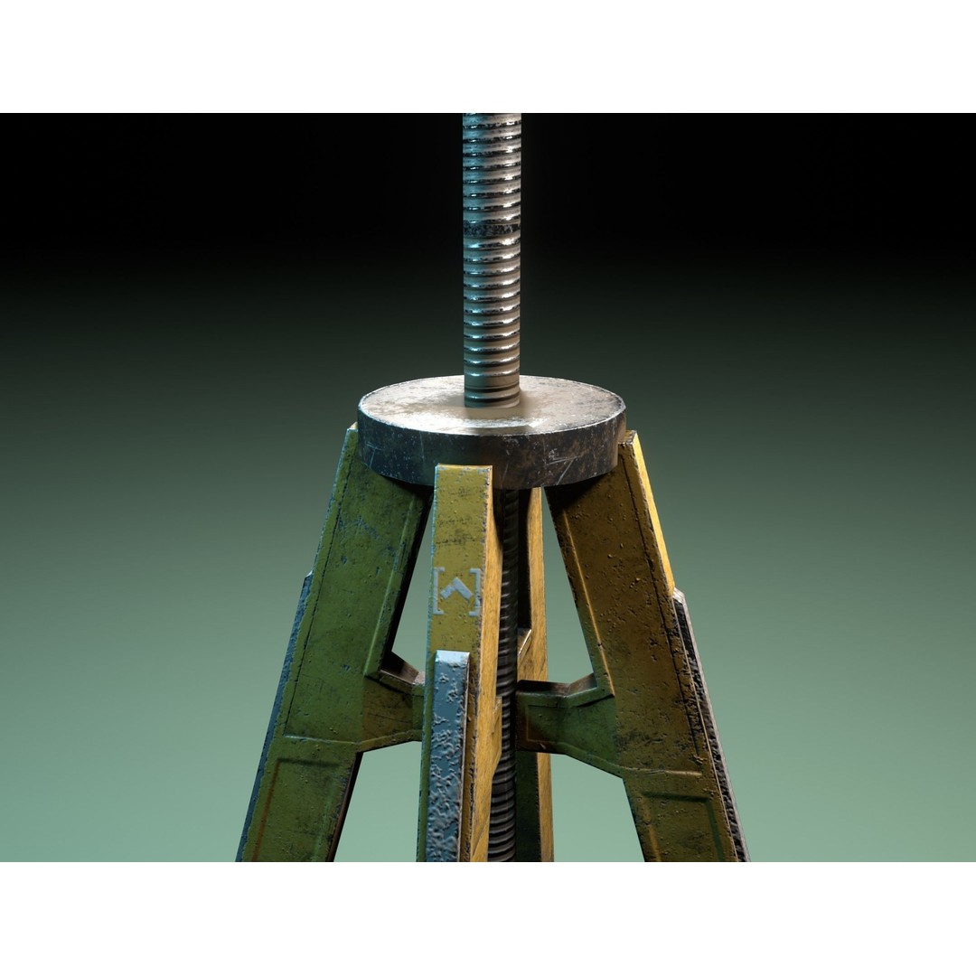 Construction Tripod 3D Model – Low Poly Game Ready Asset, FBX - View 3