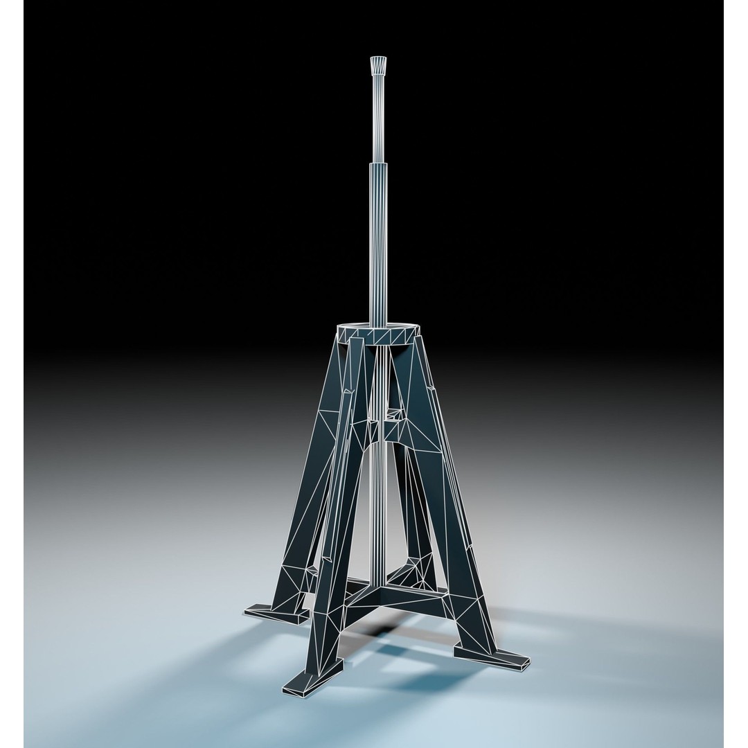 Construction Tripod 3D Model – Low Poly Game Ready Asset, FBX - View 6