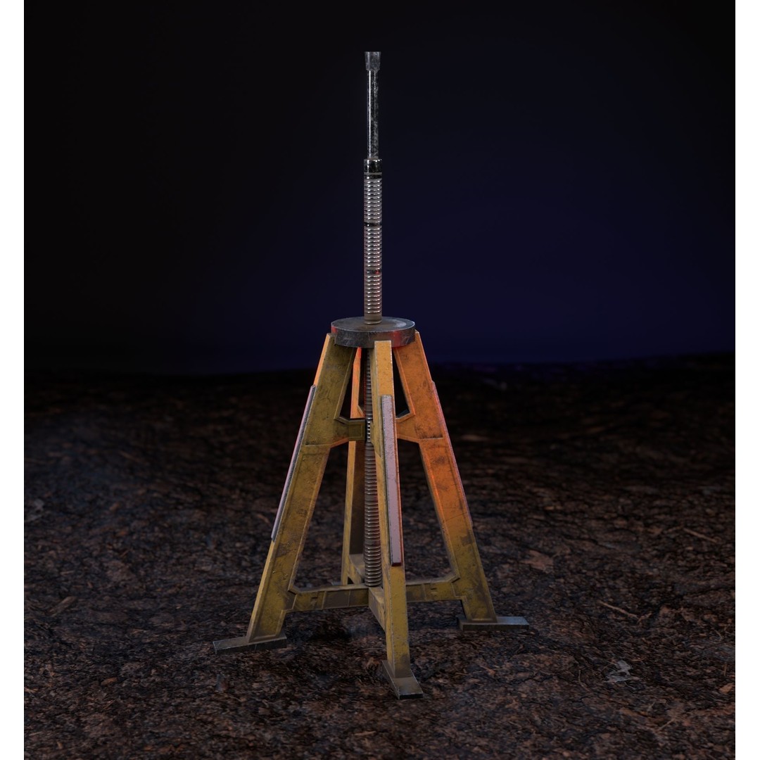 Construction Tripod 3D Model – Low Poly Game Ready Asset, FBX - View 7