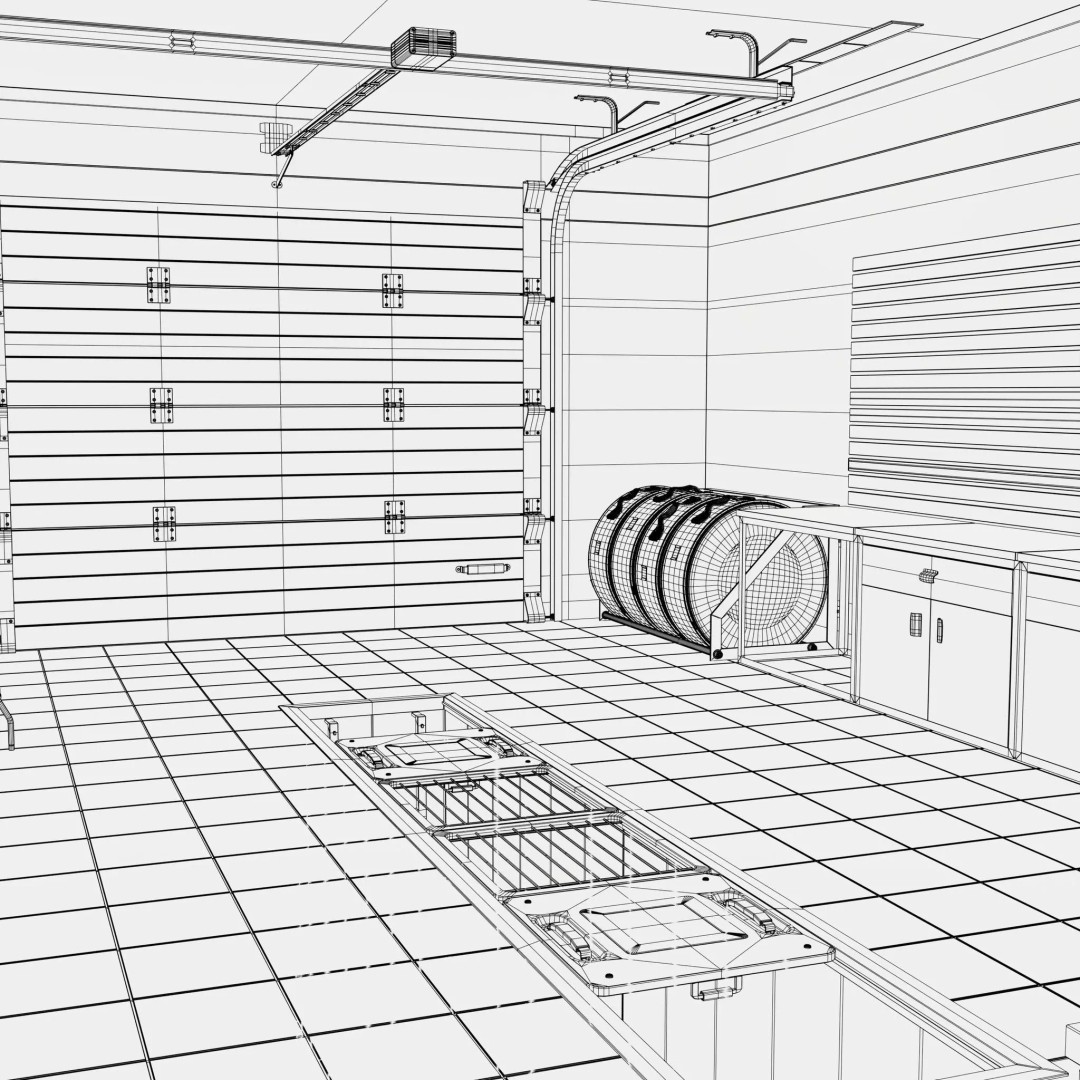 Auto Service Garage Interior M1 3D Model – Professional Layout, Blender & FBX - View 12