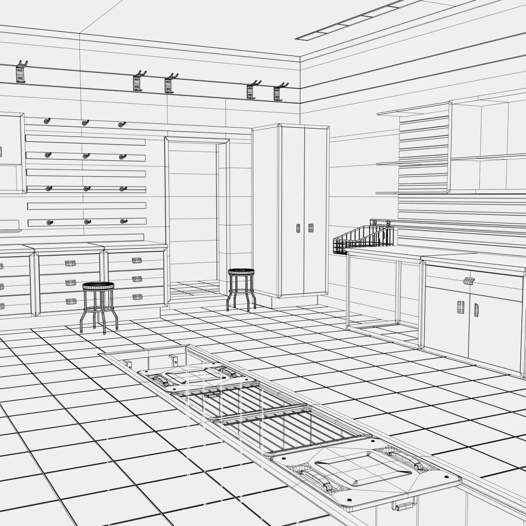 Auto Service Garage Interior M1 3D Model – Professional Layout, Blender & FBX - View 13
