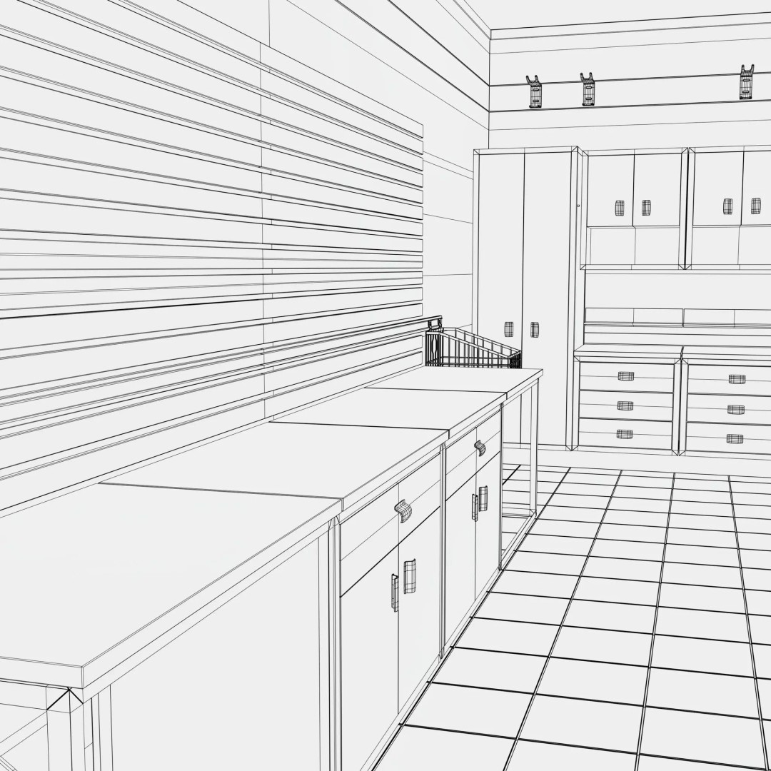 Auto Service Garage Interior M1 3D Model – Professional Layout, Blender & FBX - View 15
