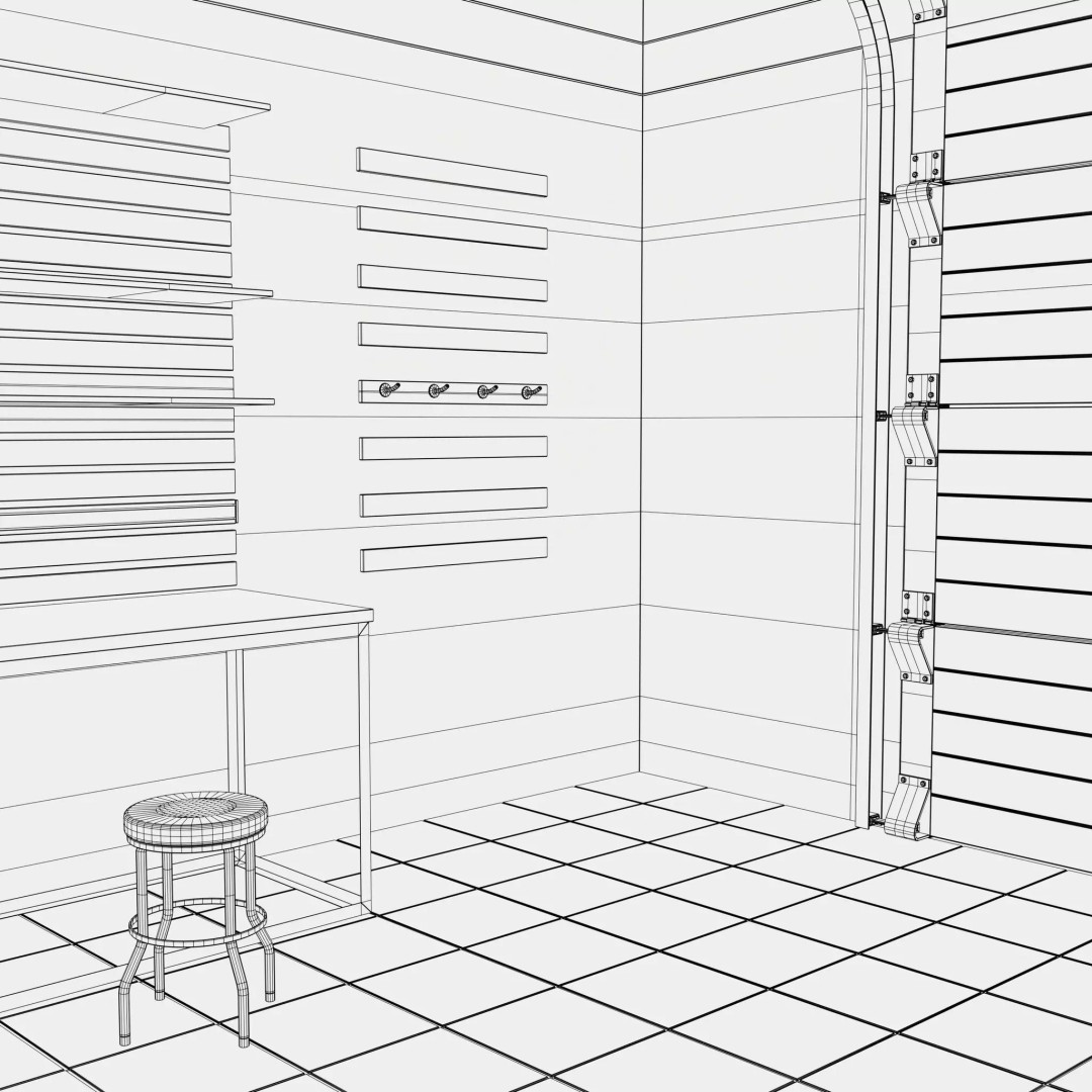 Auto Service Garage Interior M1 3D Model – Professional Layout, Blender & FBX - View 16