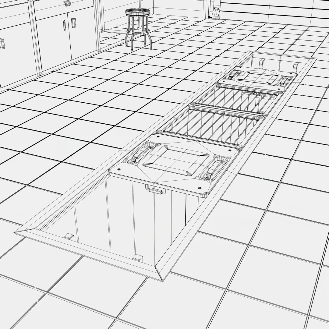 Auto Service Garage Interior M1 3D Model – Professional Layout, Blender & FBX - View 17