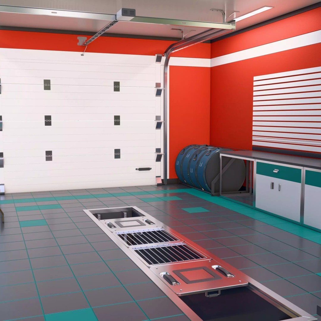 Auto Service Garage Interior M1 3D Model – Professional Layout, Blender & FBX - View 3